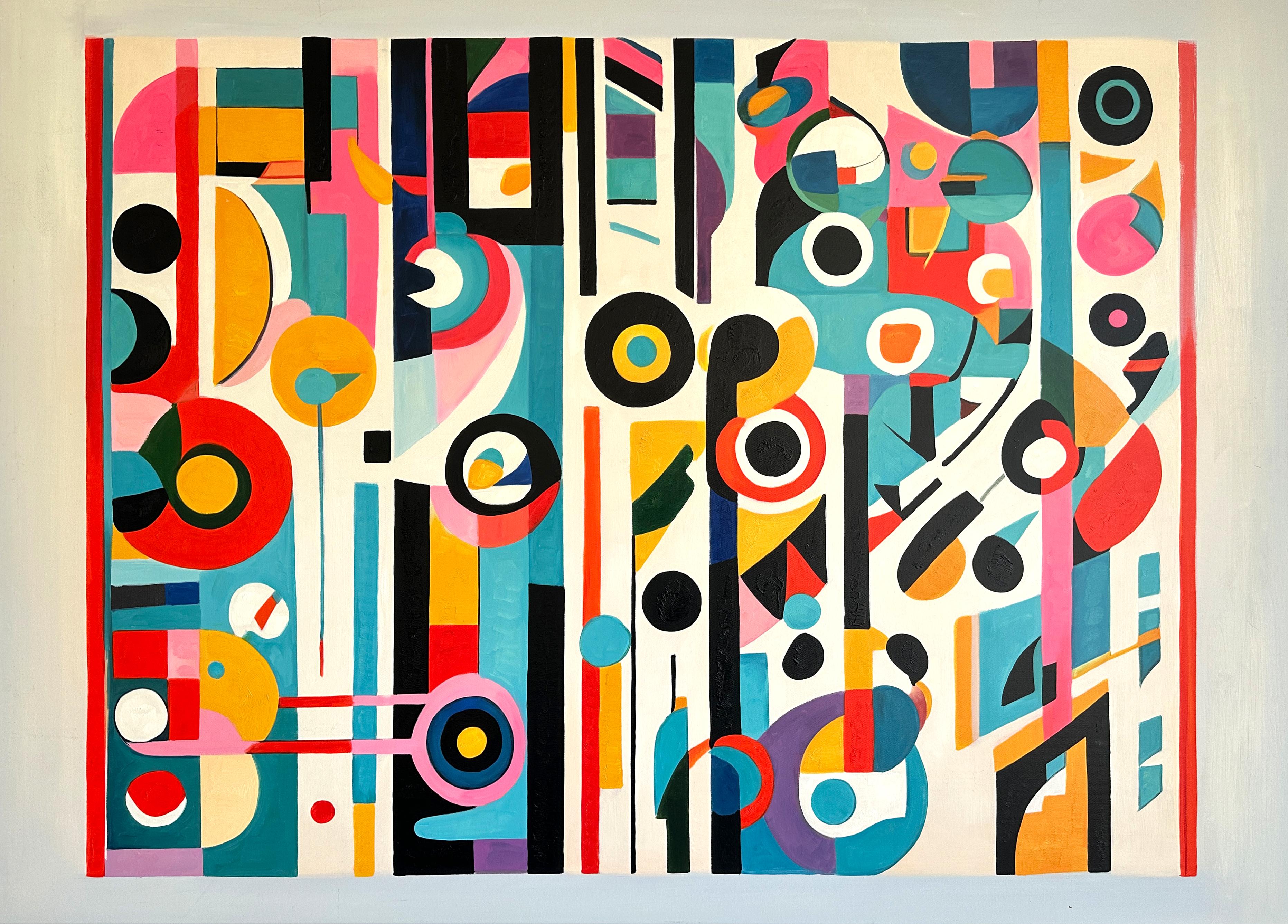 Trovare il tuo abbraccio - Astrazione geometrica contemporanea - Pittura ad olio - Painting Astrattismo geometrico di Lilly Muth