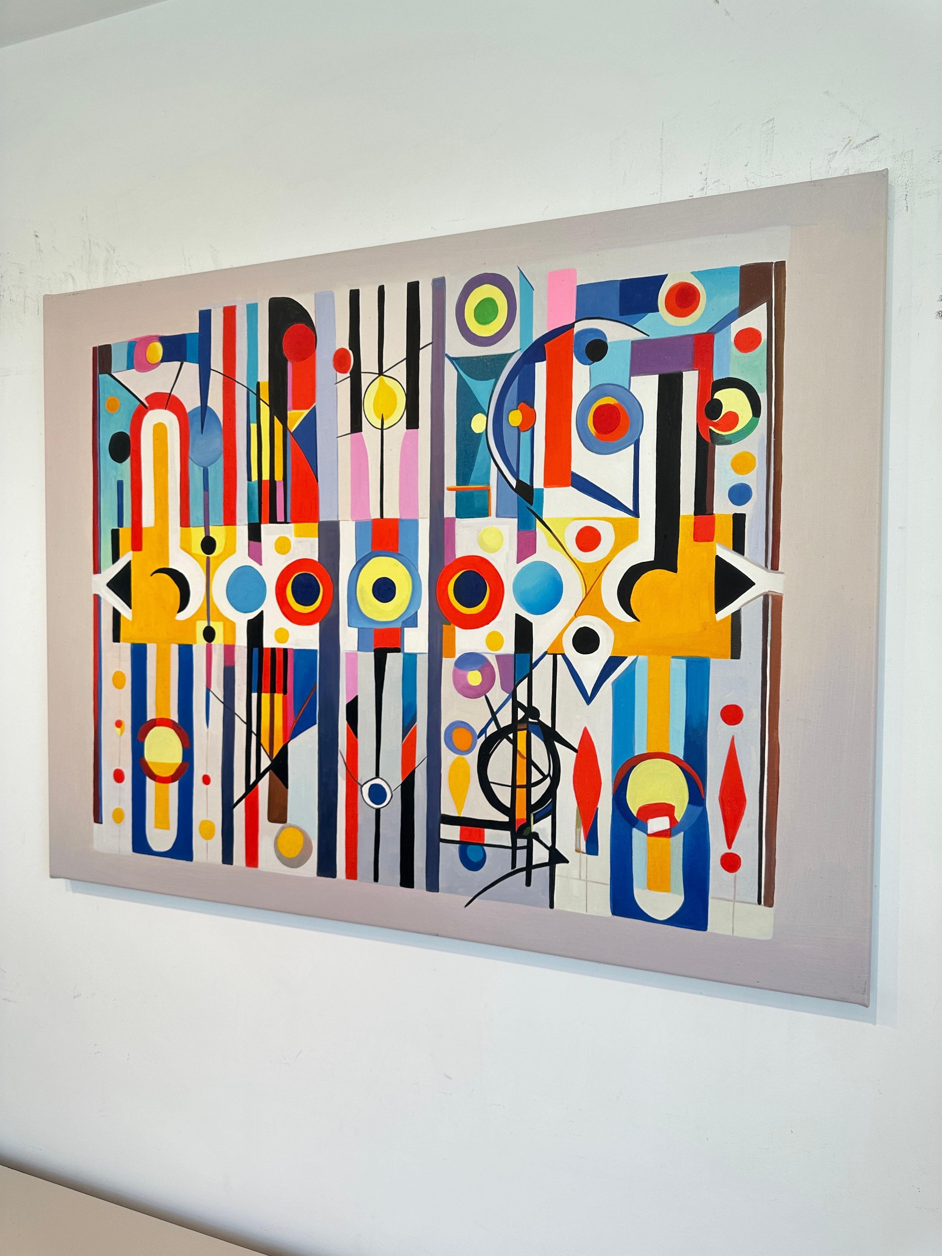 I wasn't expecting yóu - Contemporary geometric abstraction - Oil Painting For Sale 3