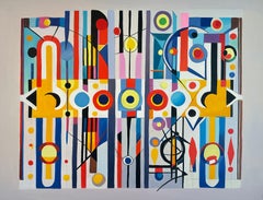 I wasn't expecting you - Contemporary geometric abstraction - Oil Painting
