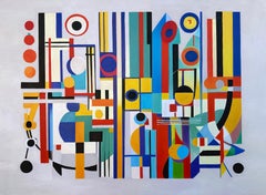 Loving Life Lilly Muth - Abstraction géométrique contemporaine - Peinture à l'huile