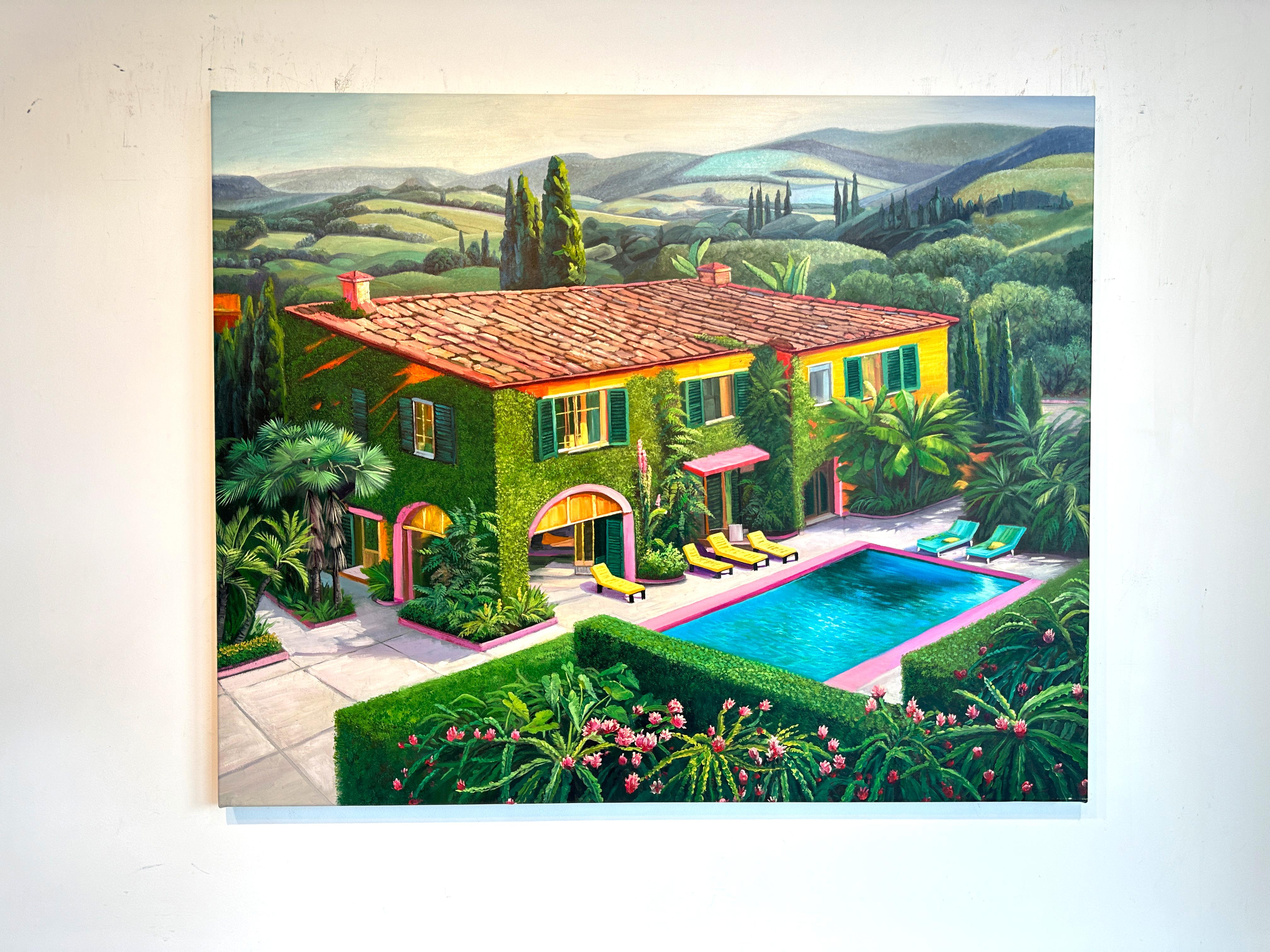 Making Works, il sogno  - Pittura ad olio di architettura contemporanea - Painting di Lilly Muth