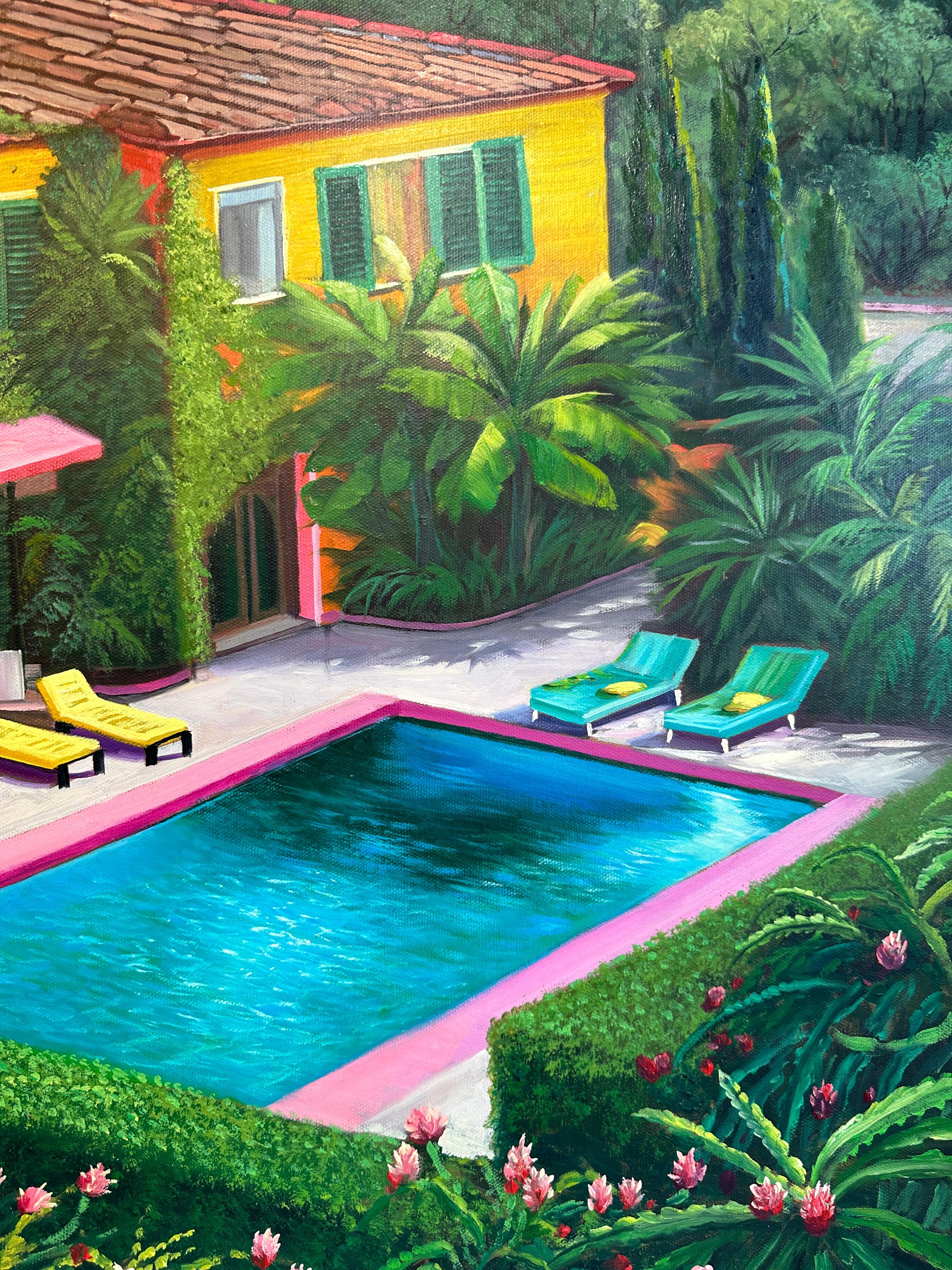Making Works, il sogno  - Pittura ad olio di architettura contemporanea - Painting Contemporaneo di Lilly Muth