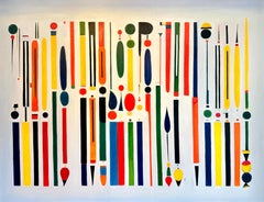 My Heart is beating too Fast - Contemporary geometric abstraction - Oil Painting