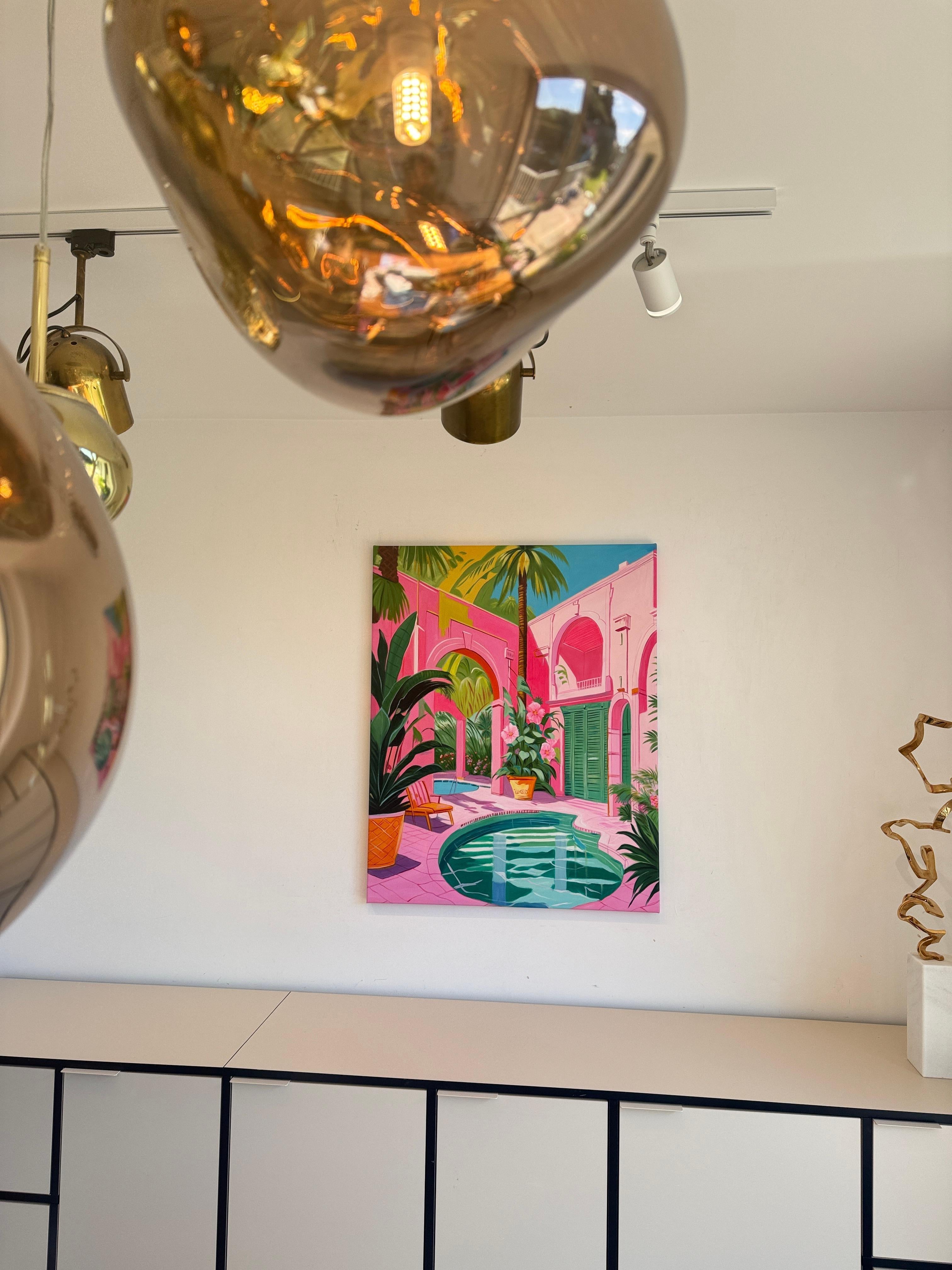 Lilly Muths architektonische Gemälde entführen den Betrachter auf eine visuelle Reise in eine andere Welt, in der die Vorstellungskraft keine Grenzen kennt und die Grenzen zwischen Realität und Fantasie zu einem hypnotisierenden Wandteppich aus