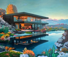 Reflections of our Path - Contemporary Architecture Oil Painting