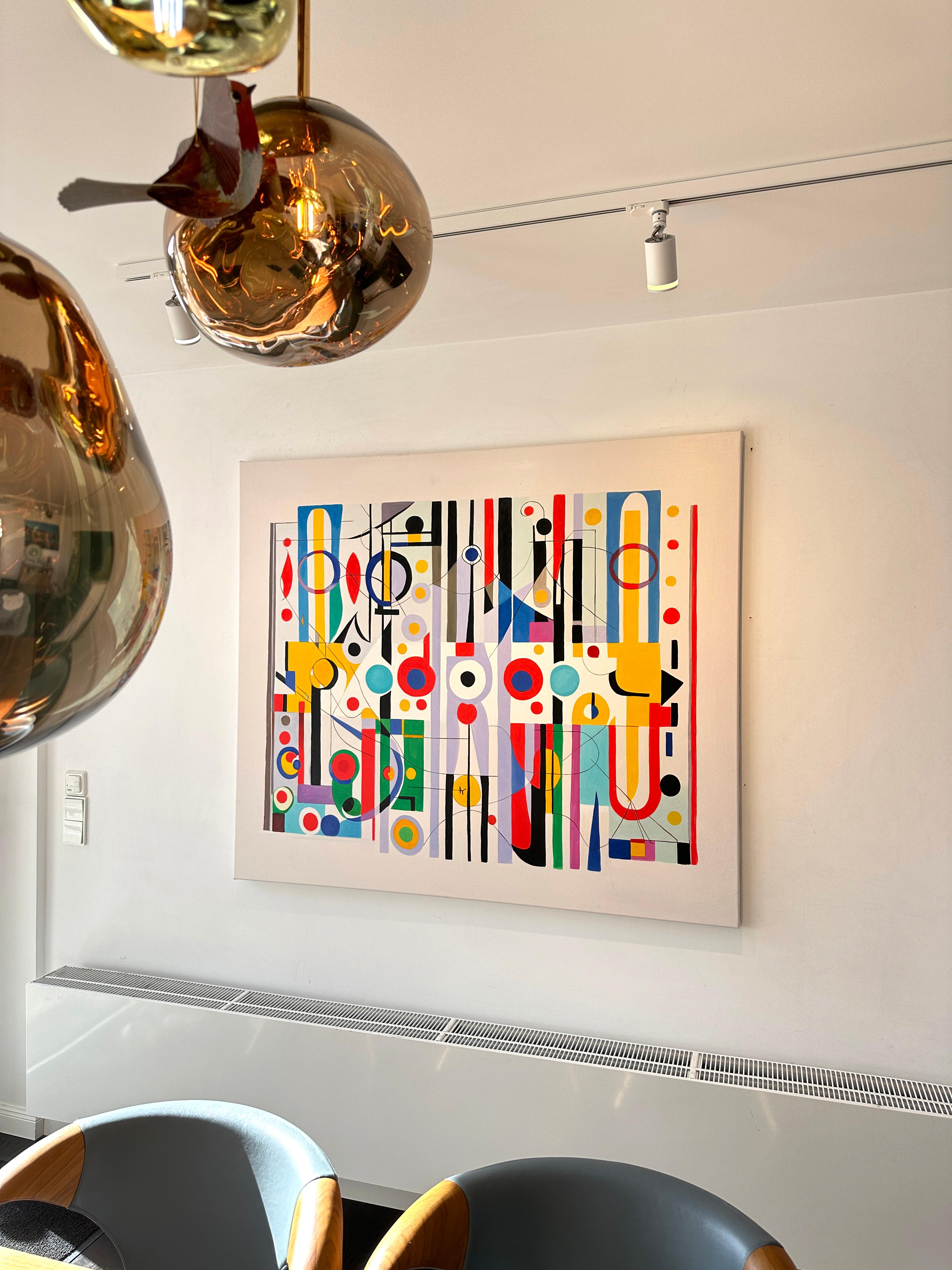 Struttura di sostegno - Astrazione geometrica contemporanea - Pittura ad olio - Painting Astrattismo geometrico di Lilly Muth
