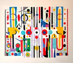 Struttura di sostegno - Astrazione geometrica contemporanea - Pittura ad olio