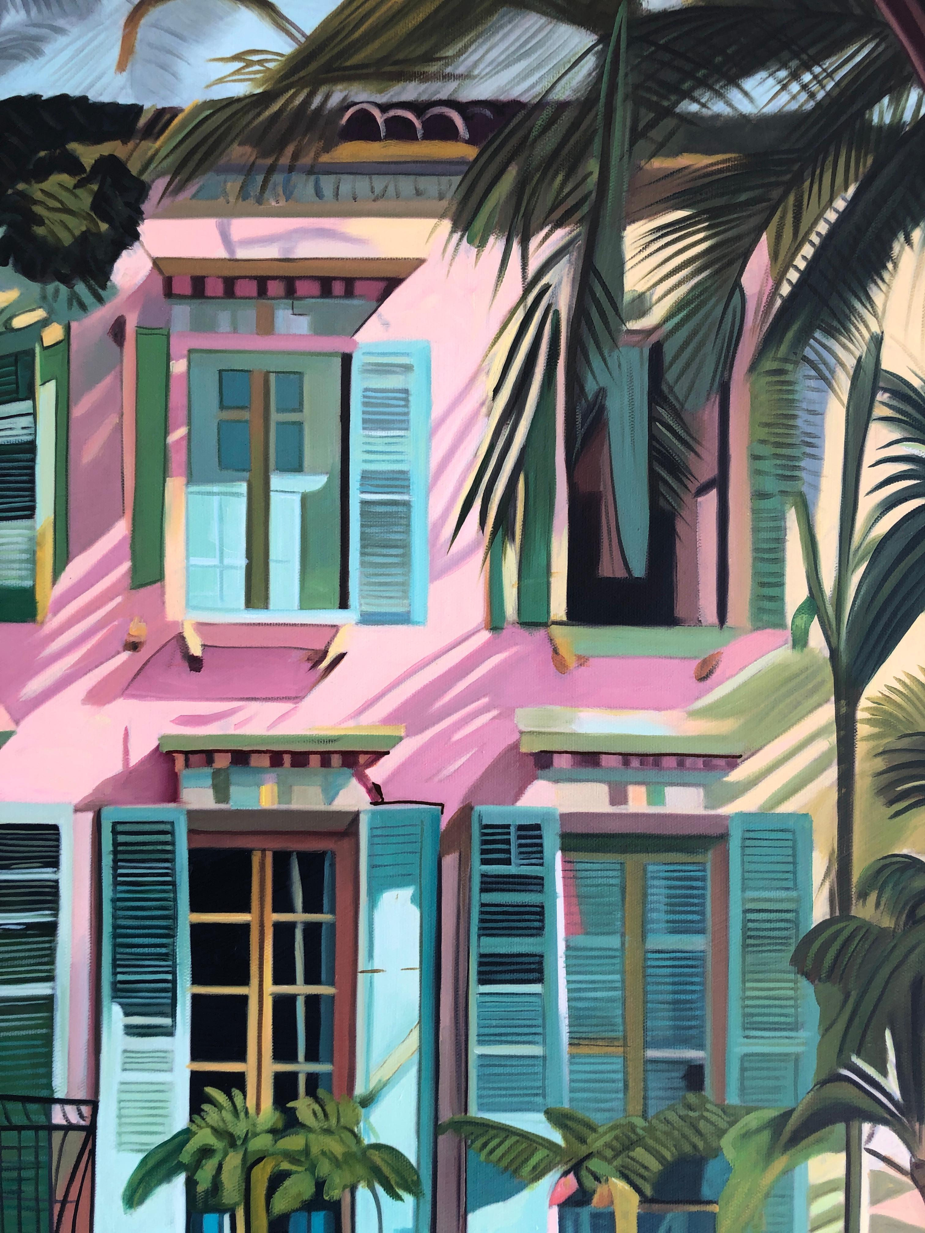 The Light between Us - Contemporary Architecture Pool House Oil Painting 7