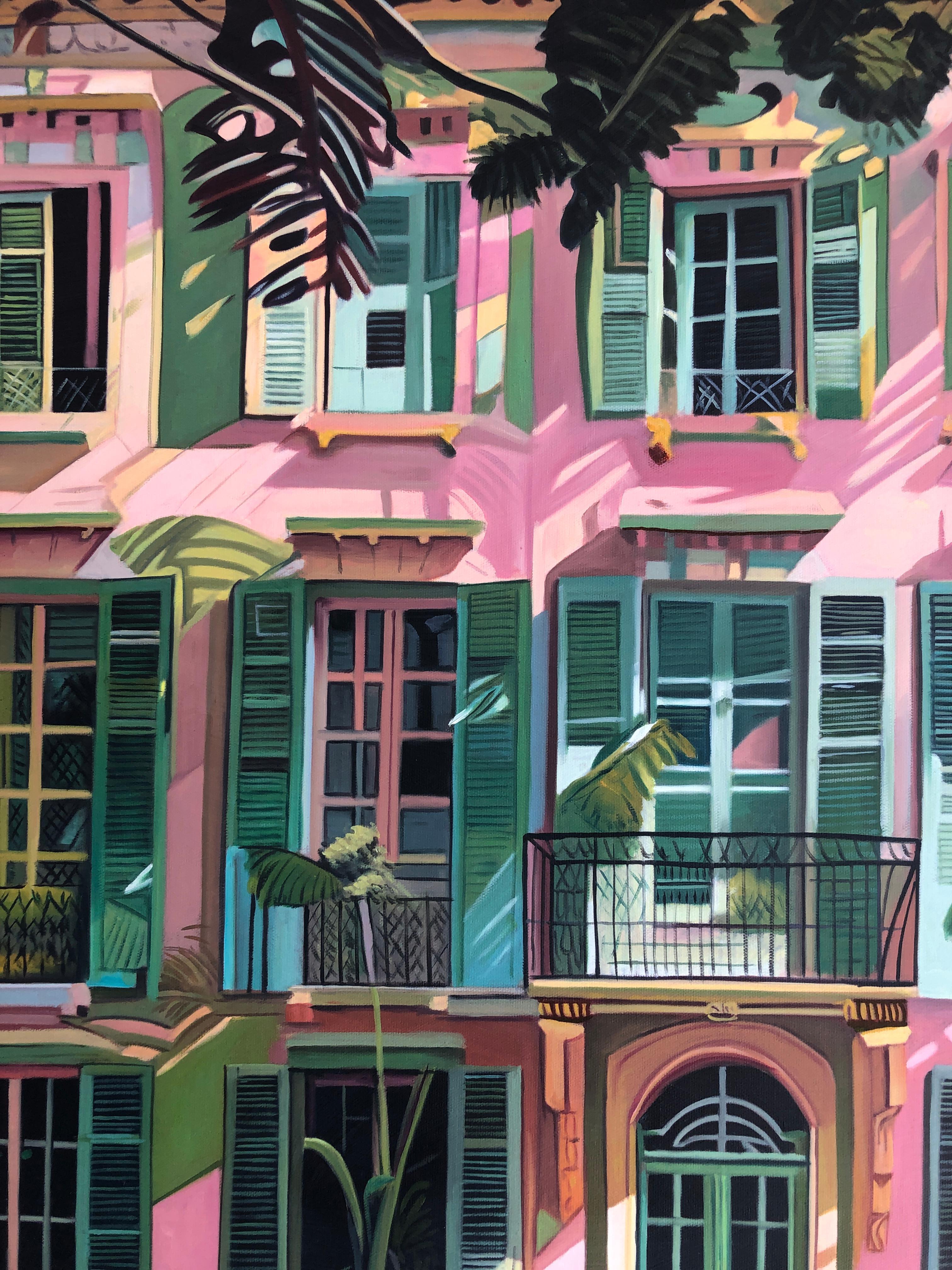 The Light between Us - Contemporary Architecture Pool House Oil Painting 9