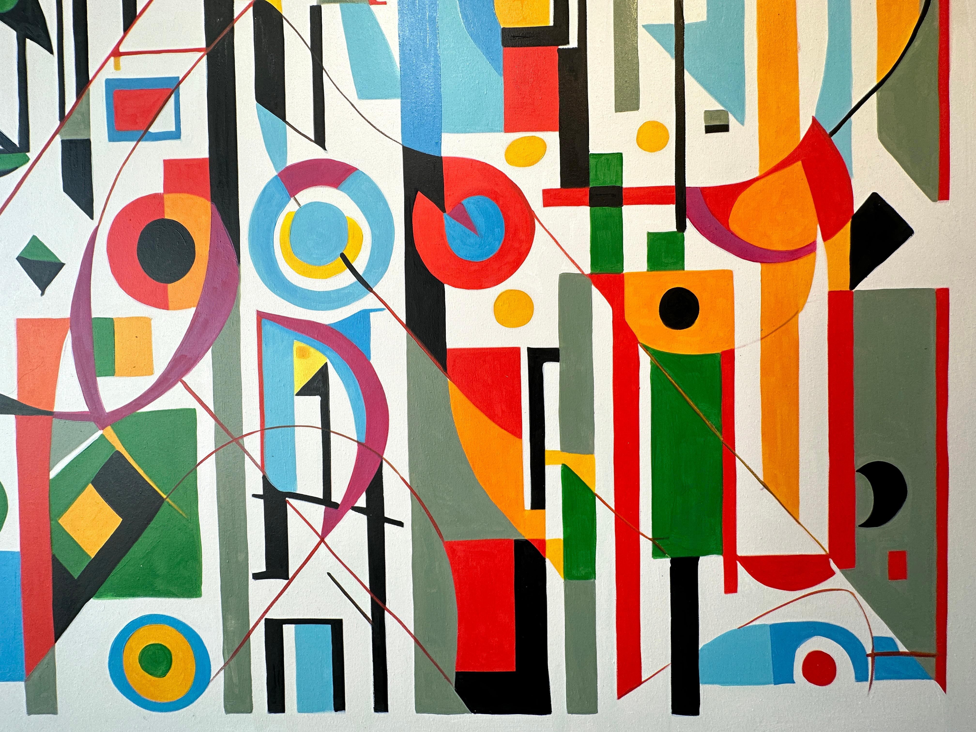 The Path to finding true Love - Contemporary geometric abstraction -Oil Painting For Sale 10