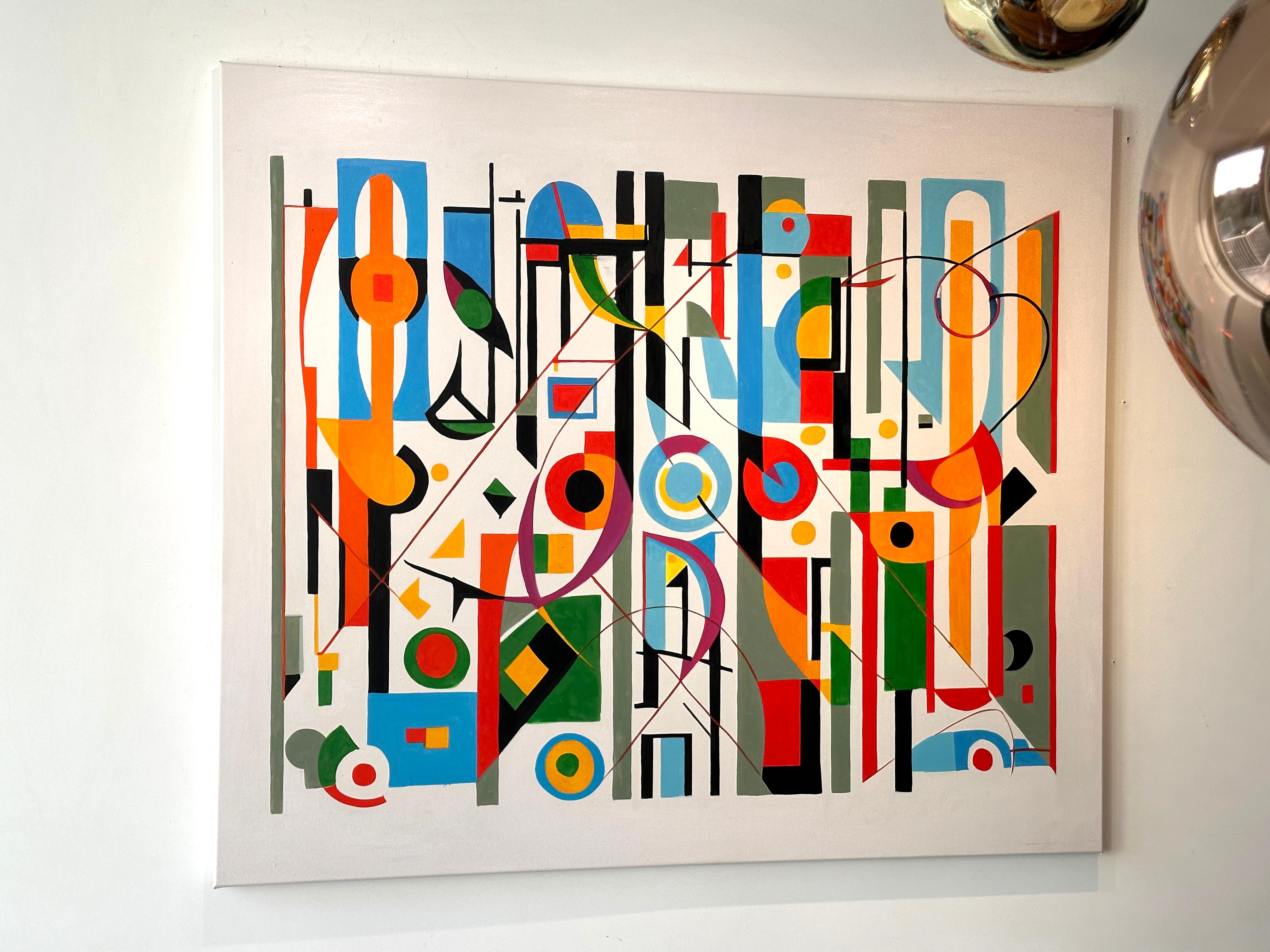 The Path to finding true Love - Contemporary geometric abstraction -Oil Painting For Sale 5