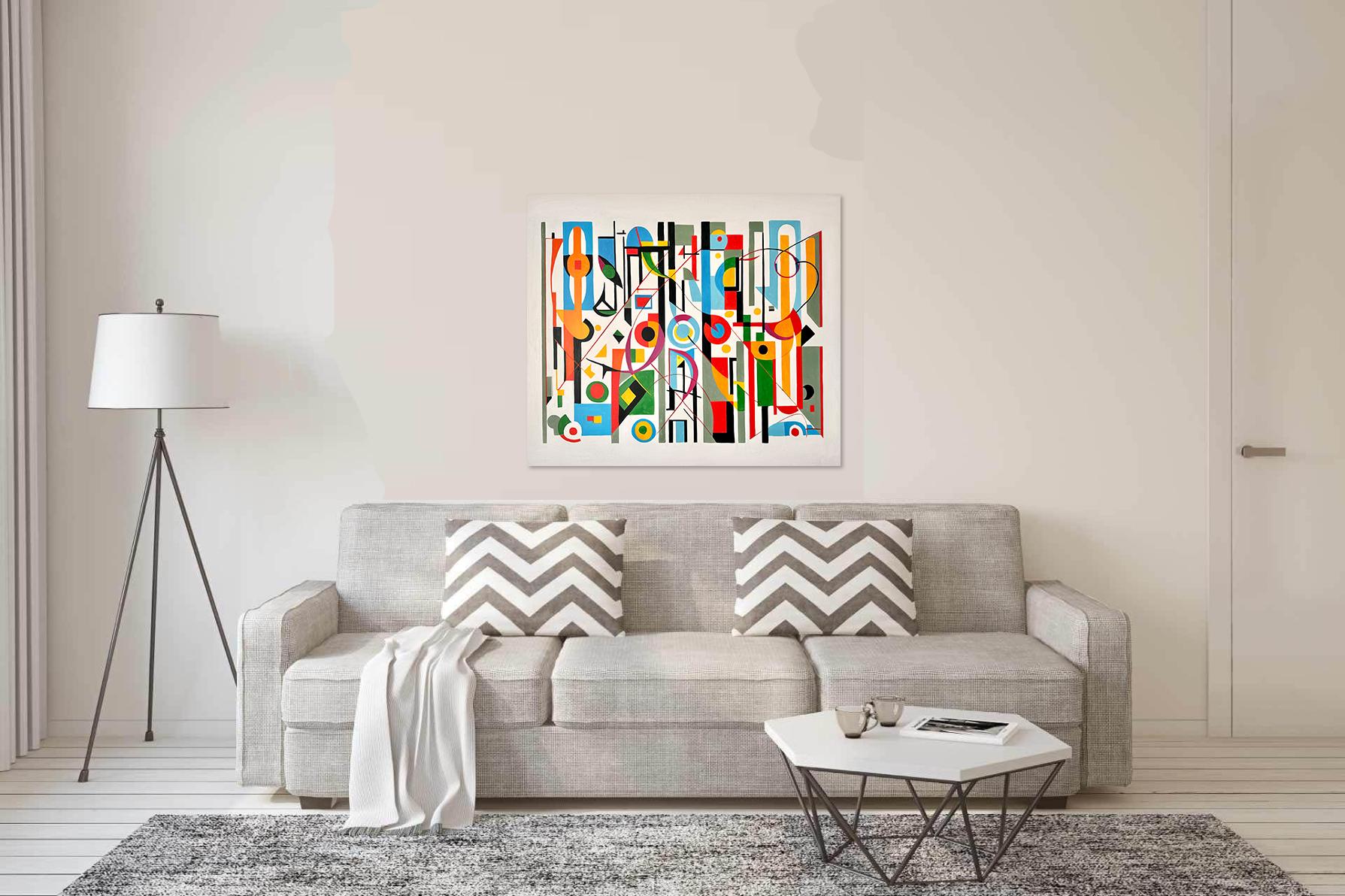 The Path to finding true Love - Contemporary geometric abstraction -Oil Painting For Sale 7