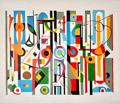 The Path to finding true Love - Contemporary geometric abstraction -Oil Painting