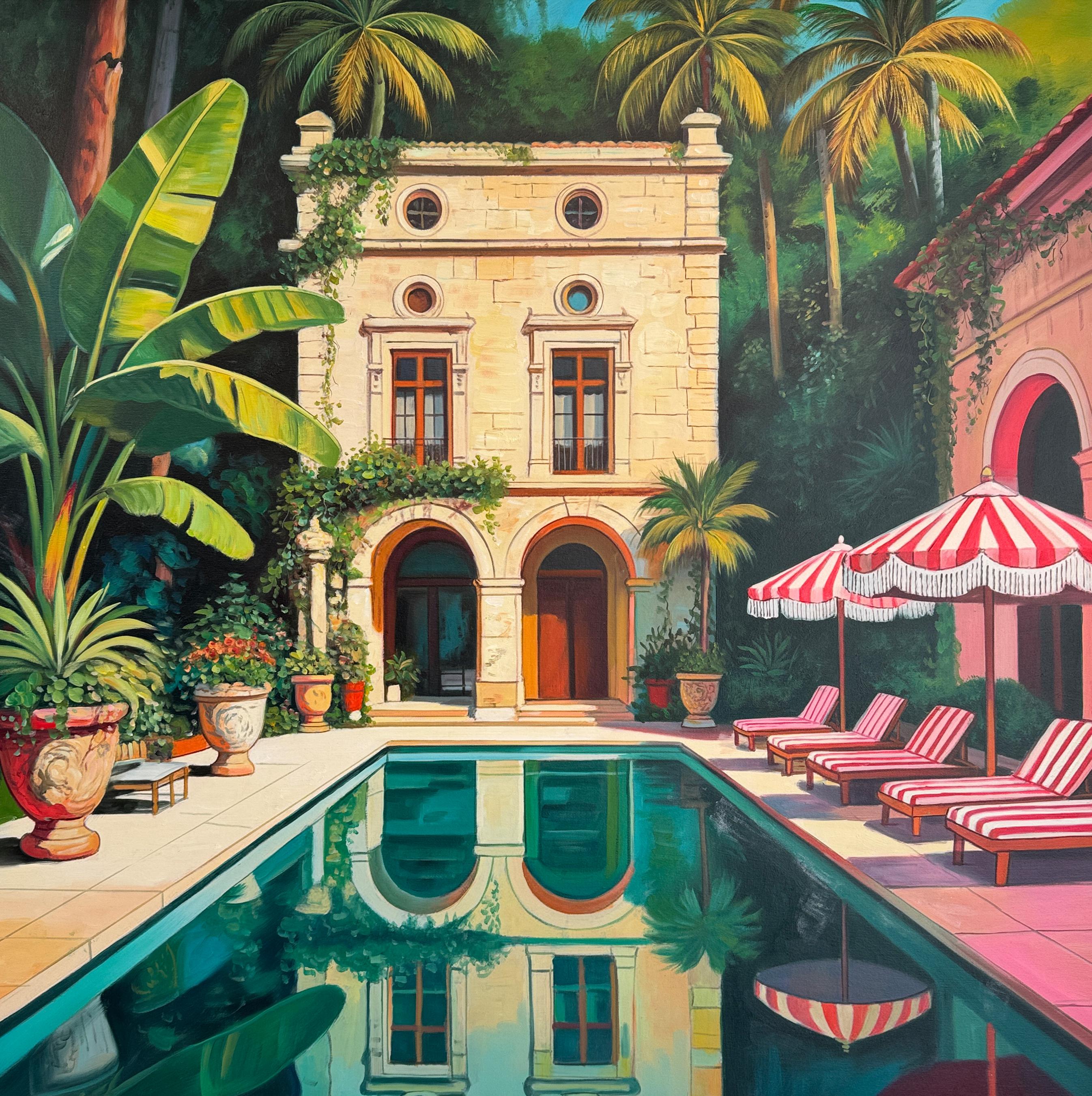 The Place That Knew Our Hearts Contemporary Architecture House Oil Painting