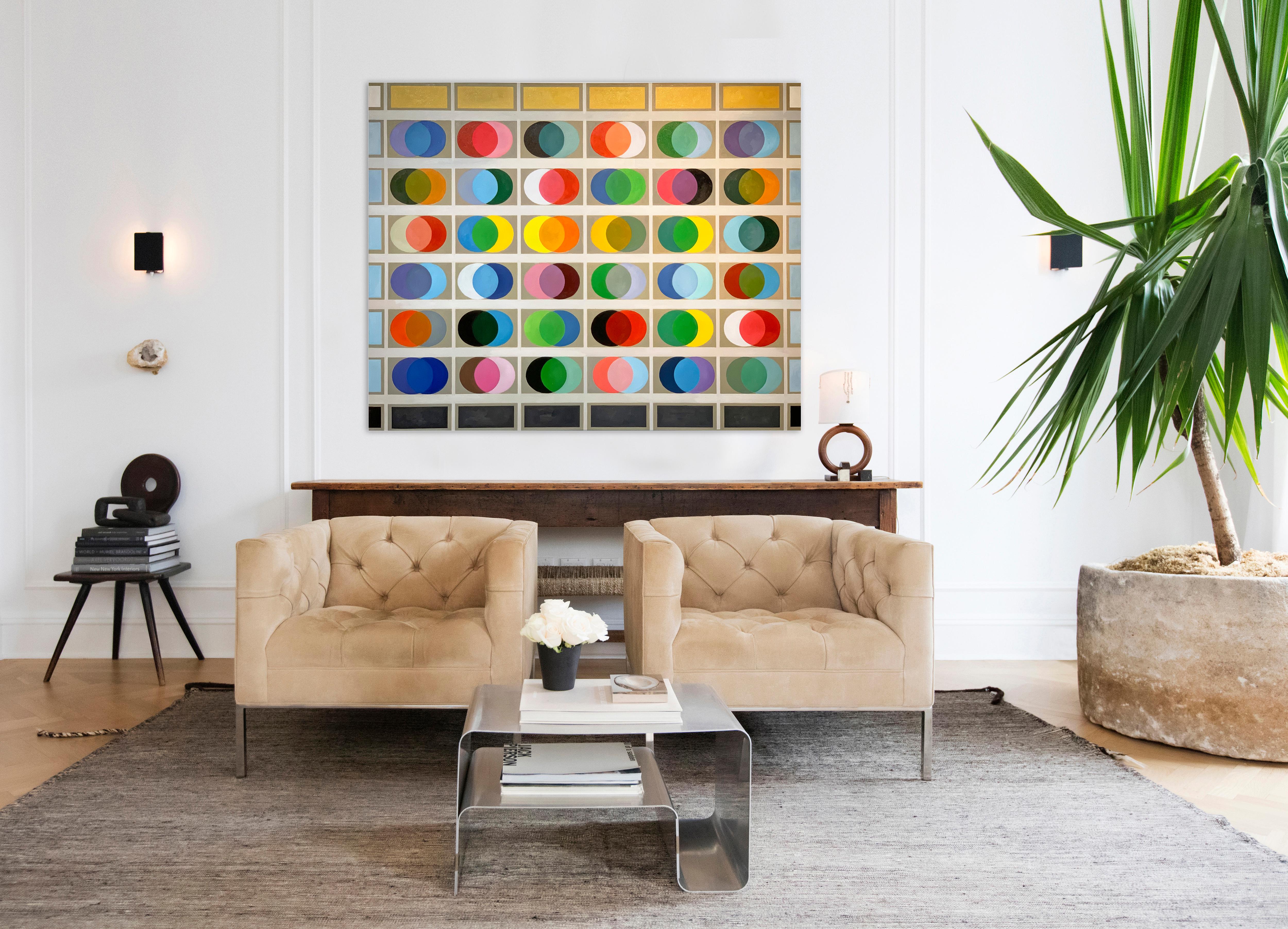 Things to Come by Lilly Muth - Contemporary geometric abstraction - Oil Painting For Sale 2