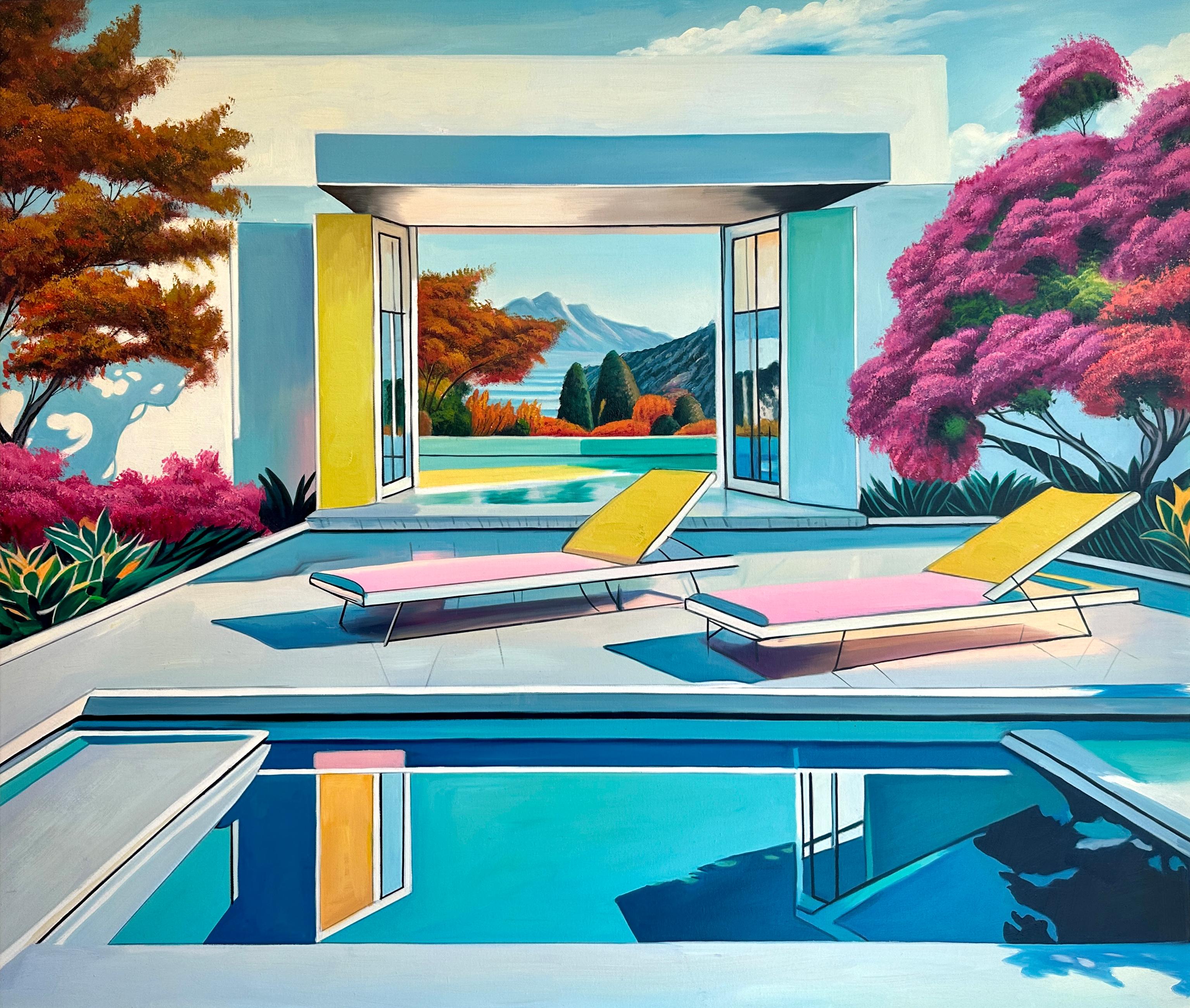 Lilly Muth's architectural paintings transport viewers on a visual journey to a different world, where imagination knows no bounds and the boundaries between reality and fantasy blur into a mesmerizing tapestry of color, form, and emotion.
The
