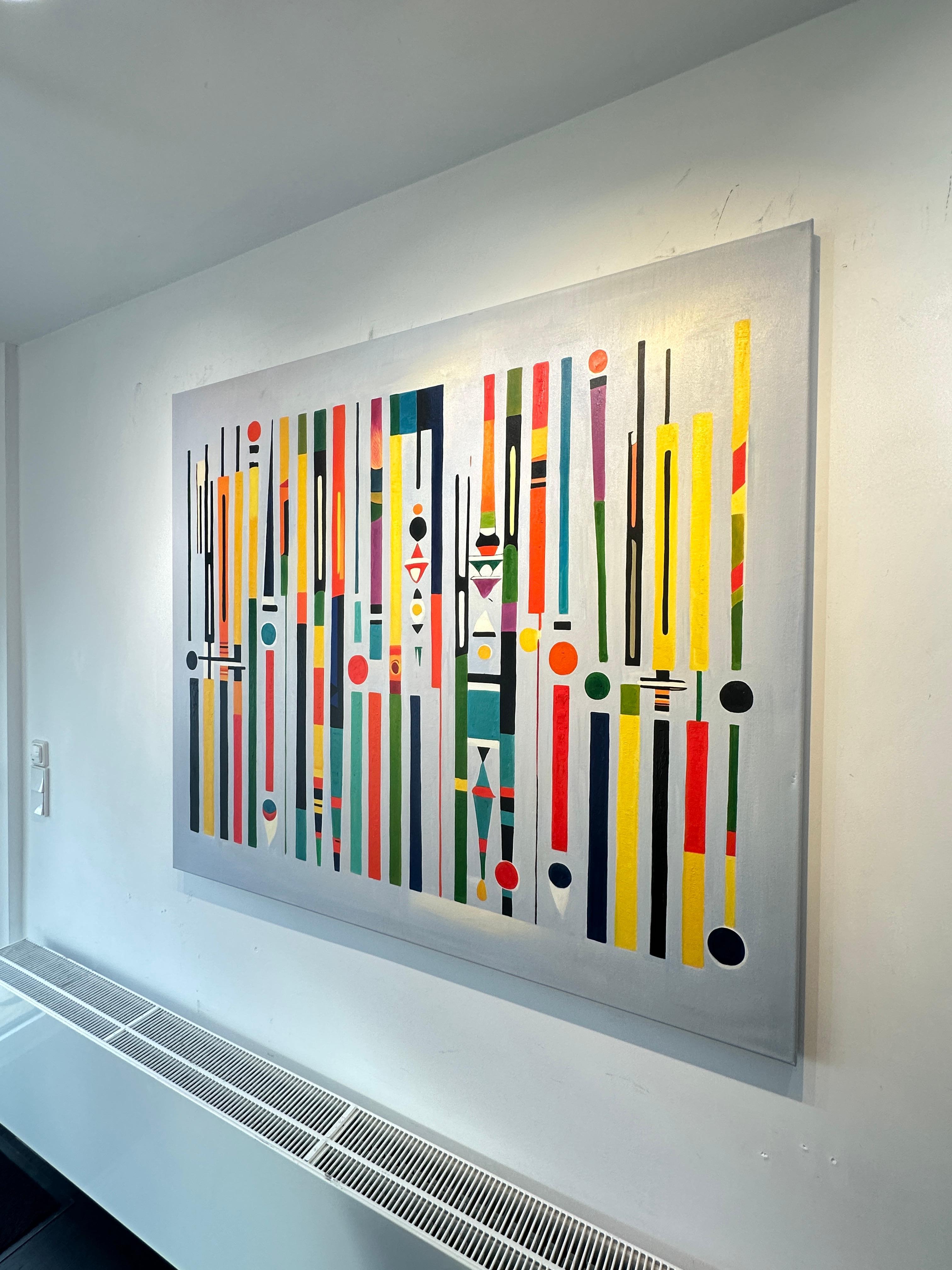 Inaspettatamente gentile - Astrazione geometrica contemporanea - Pittura ad olio in vendita 8