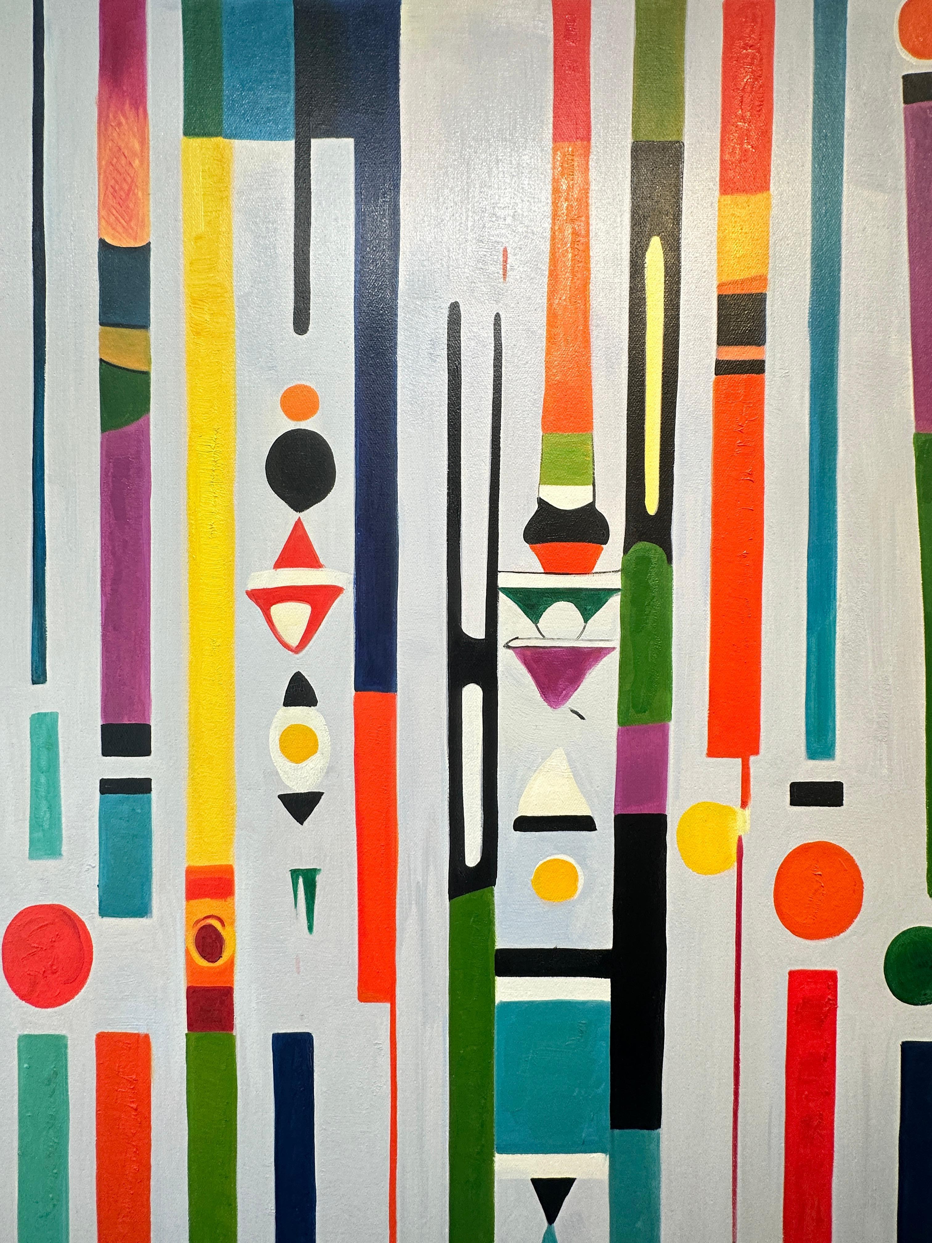 Inaspettatamente gentile - Astrazione geometrica contemporanea - Pittura ad olio in vendita 9