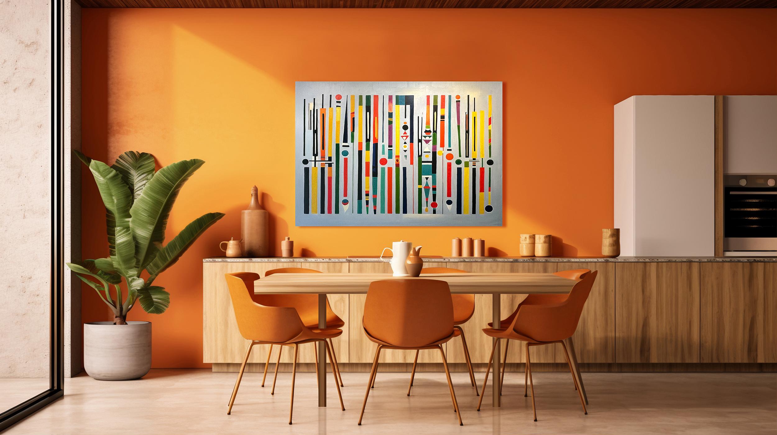 Inaspettatamente gentile - Astrazione geometrica contemporanea - Pittura ad olio in vendita 10