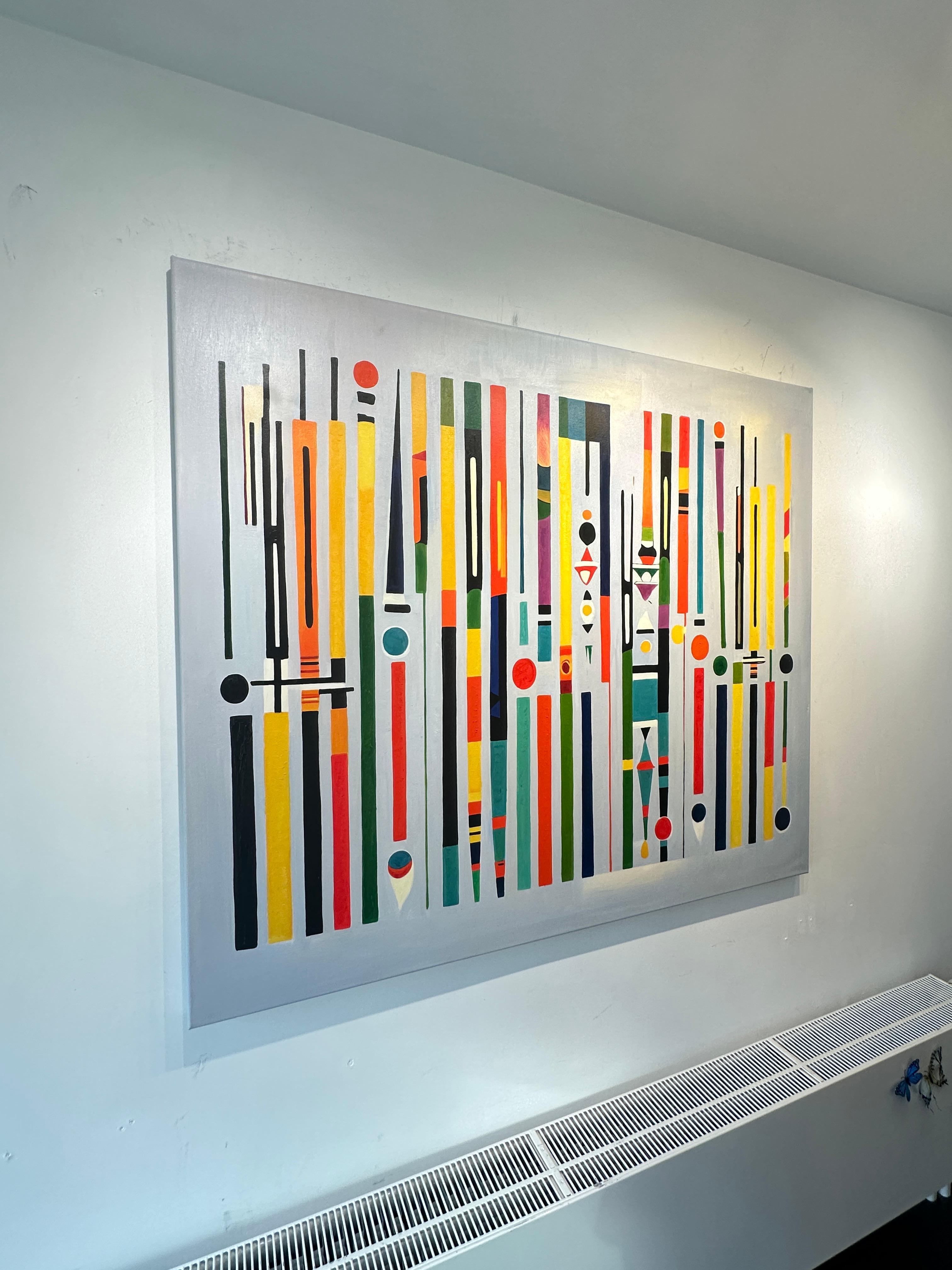 Inaspettatamente gentile - Astrazione geometrica contemporanea - Pittura ad olio in vendita 3