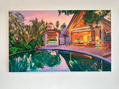 Wanderlust by Lilly Muth - Contemporary Architecture Villa Oil Painting