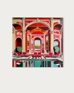 When the time slowed for us - Contemporary Architecture House Oil Painting