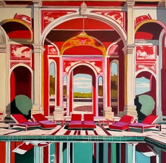 When the time slowed for us - Contemporary Architecture House Oil Painting