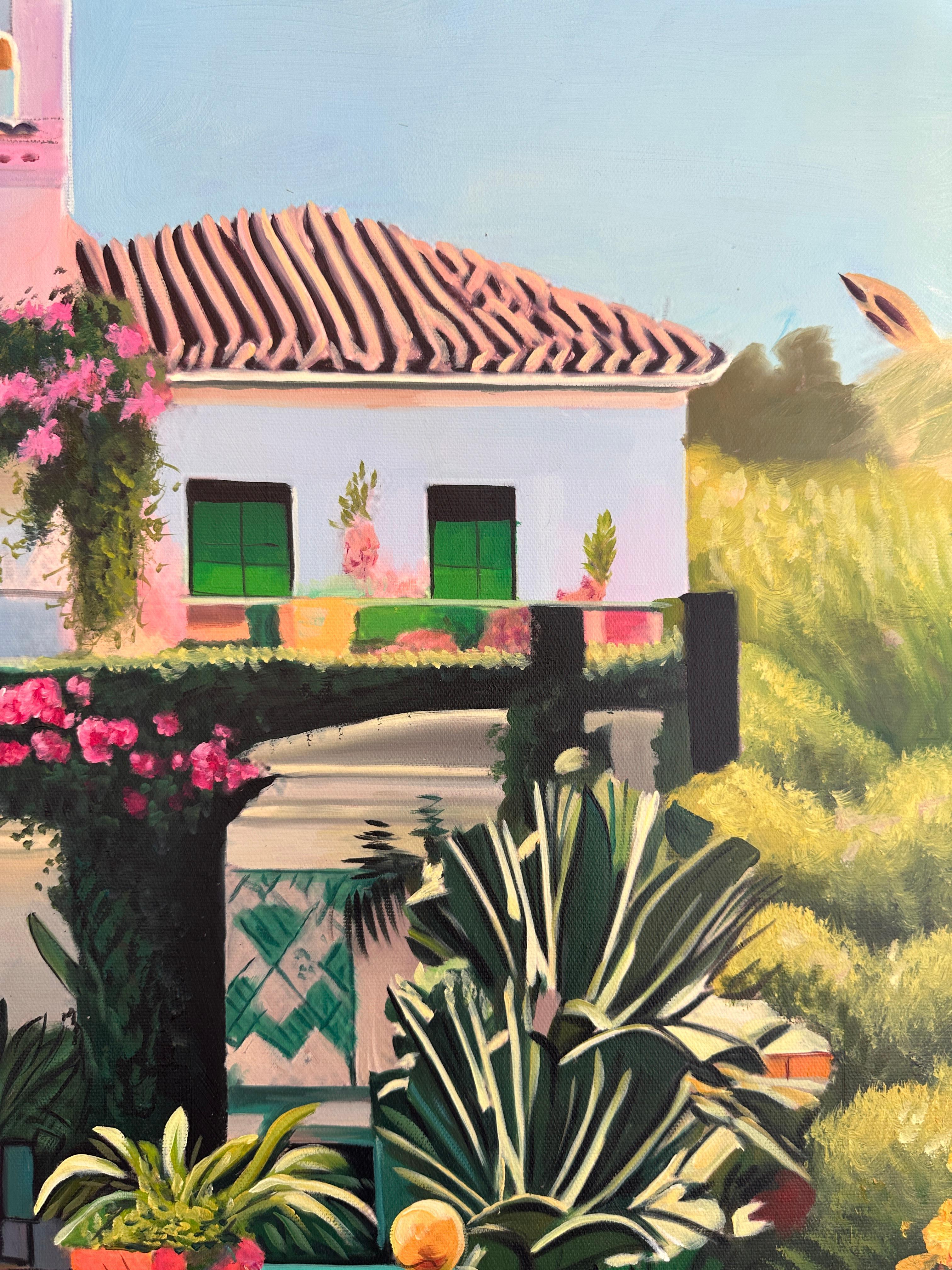 Cuando el tiempo se detiene - Arquitectura contemporánea Casa de la piscina Pintura al óleo en venta 12