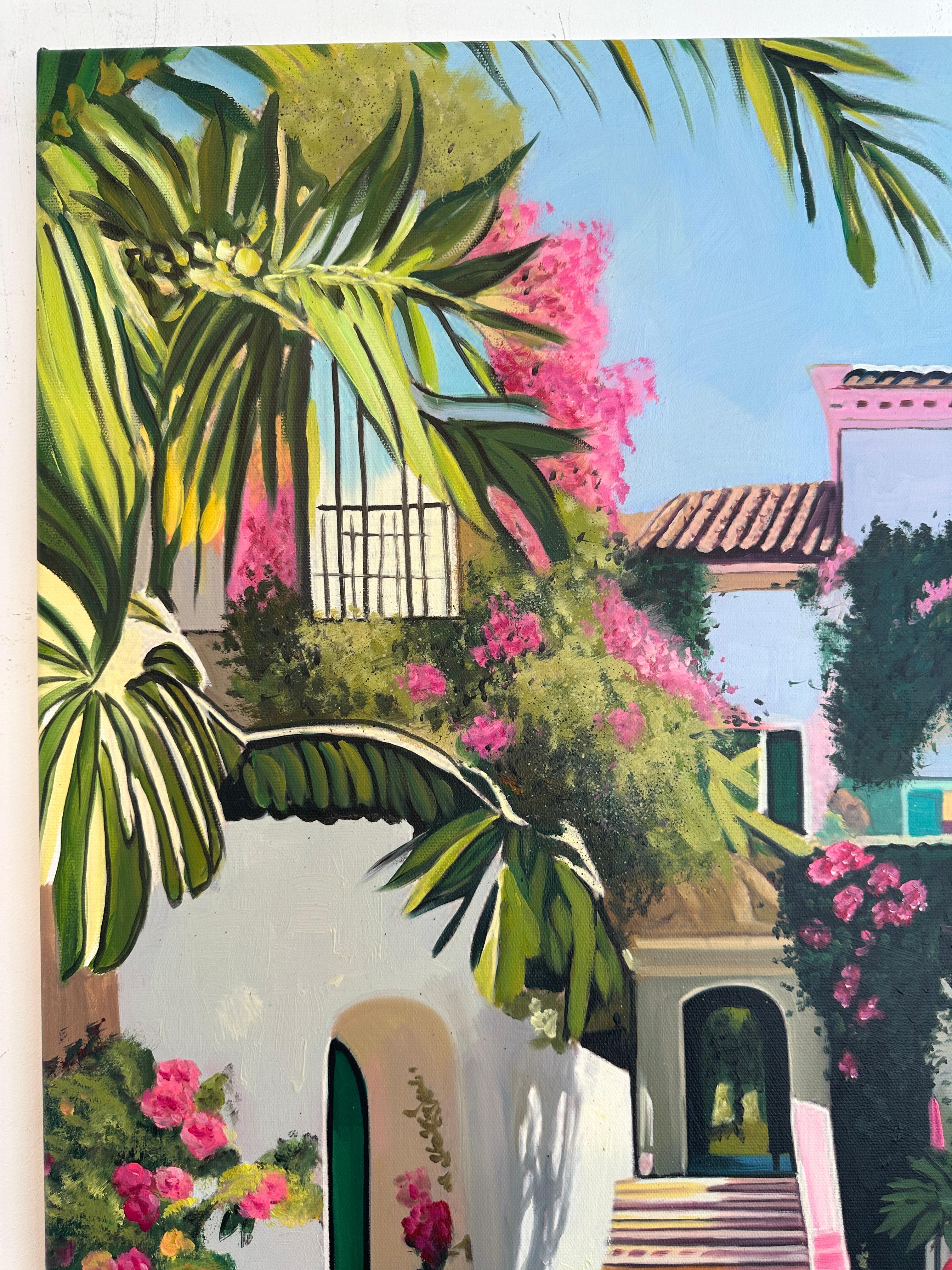 Cuando el tiempo se detiene - Arquitectura contemporánea Casa de la piscina Pintura al óleo en venta 14