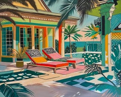 Là où la lumière persiste le plus longtemps - Architecture contemporaine, maison en piscine, peinture à l'huile