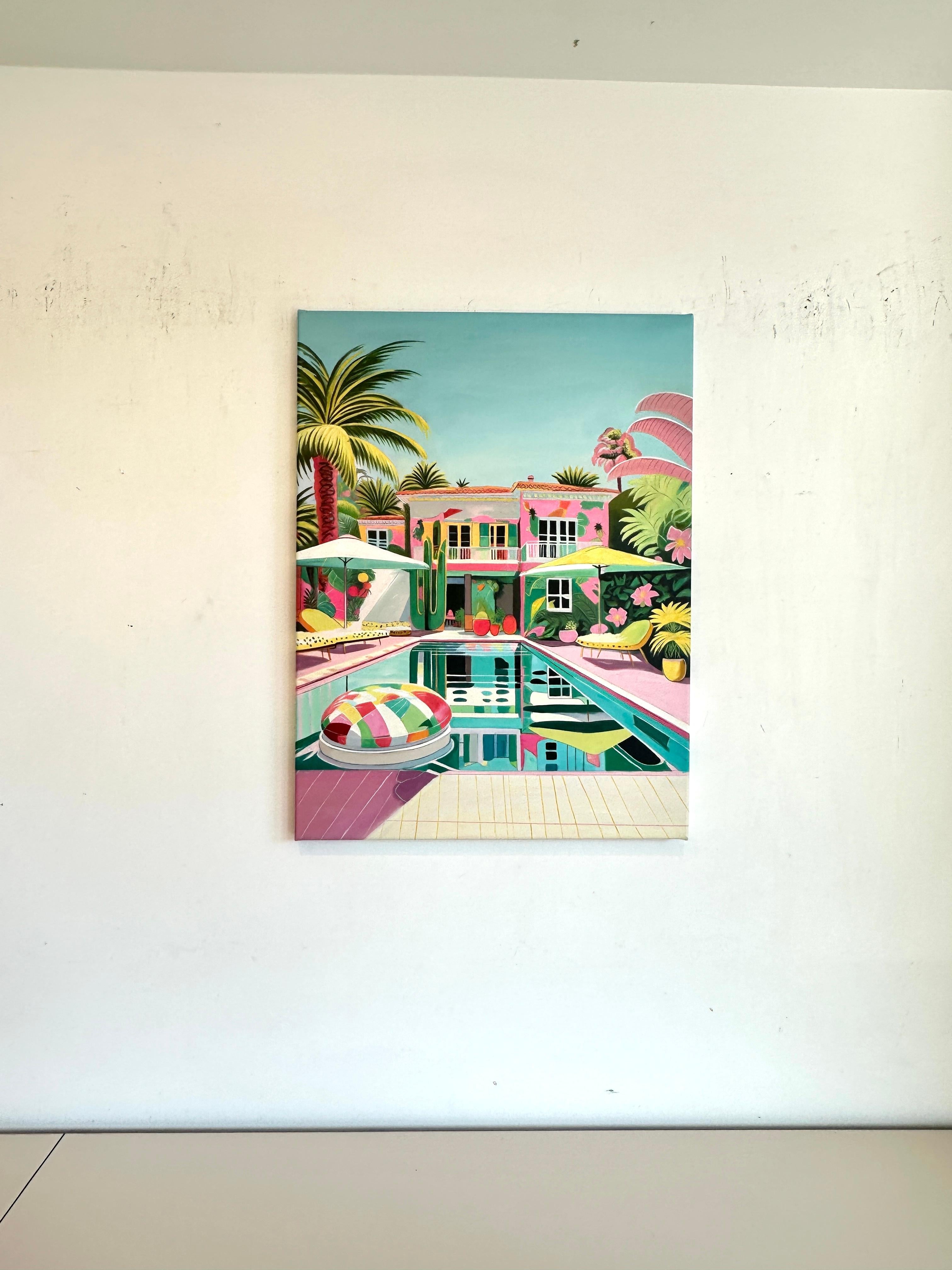 Whispers in the Waves Lilly Muth - Contemporary Architecture Villa Oil Painting 9