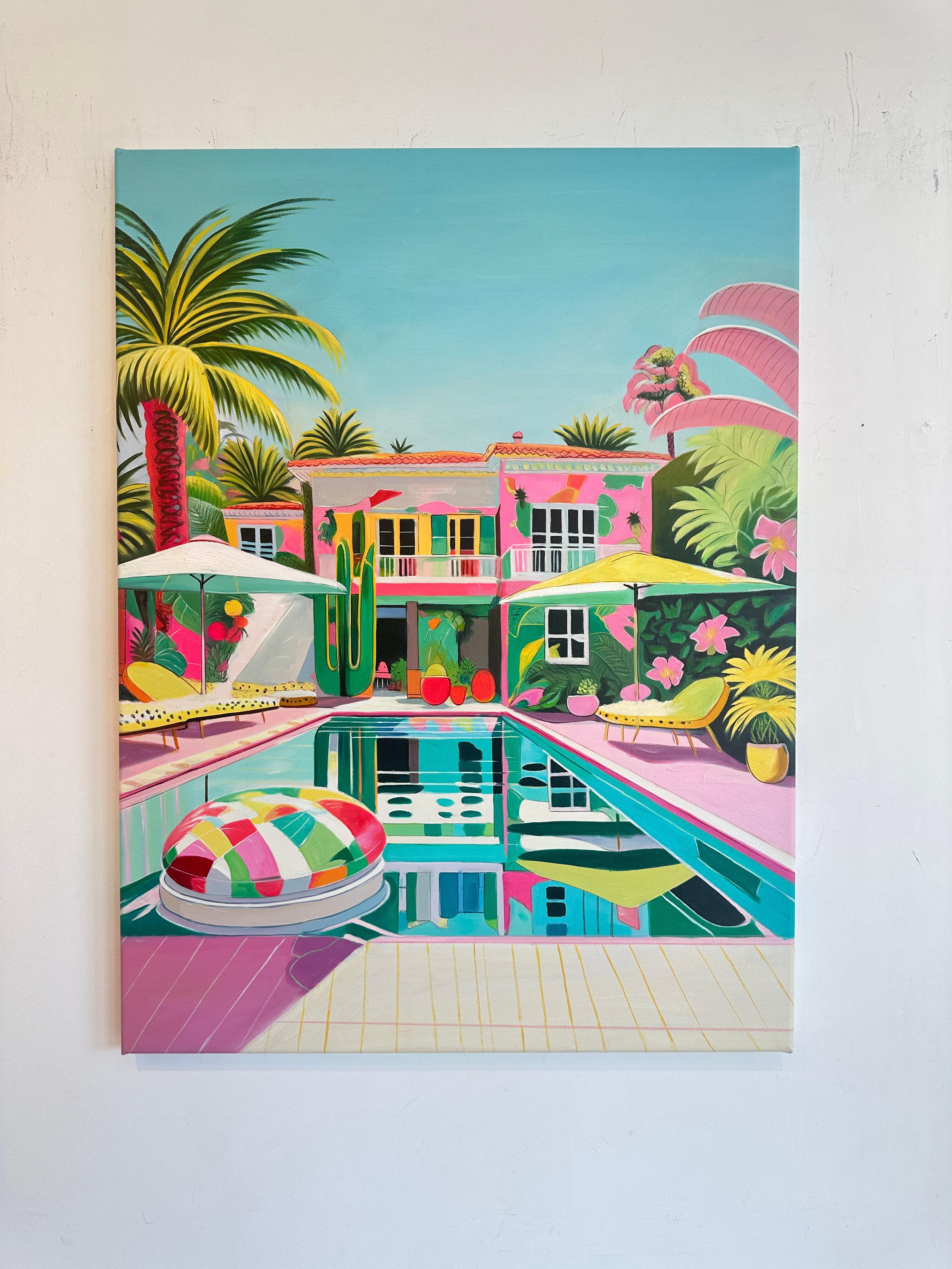 Whispers in the Waves Lilly Muth - Contemporary Architecture Villa Oil Painting 3
