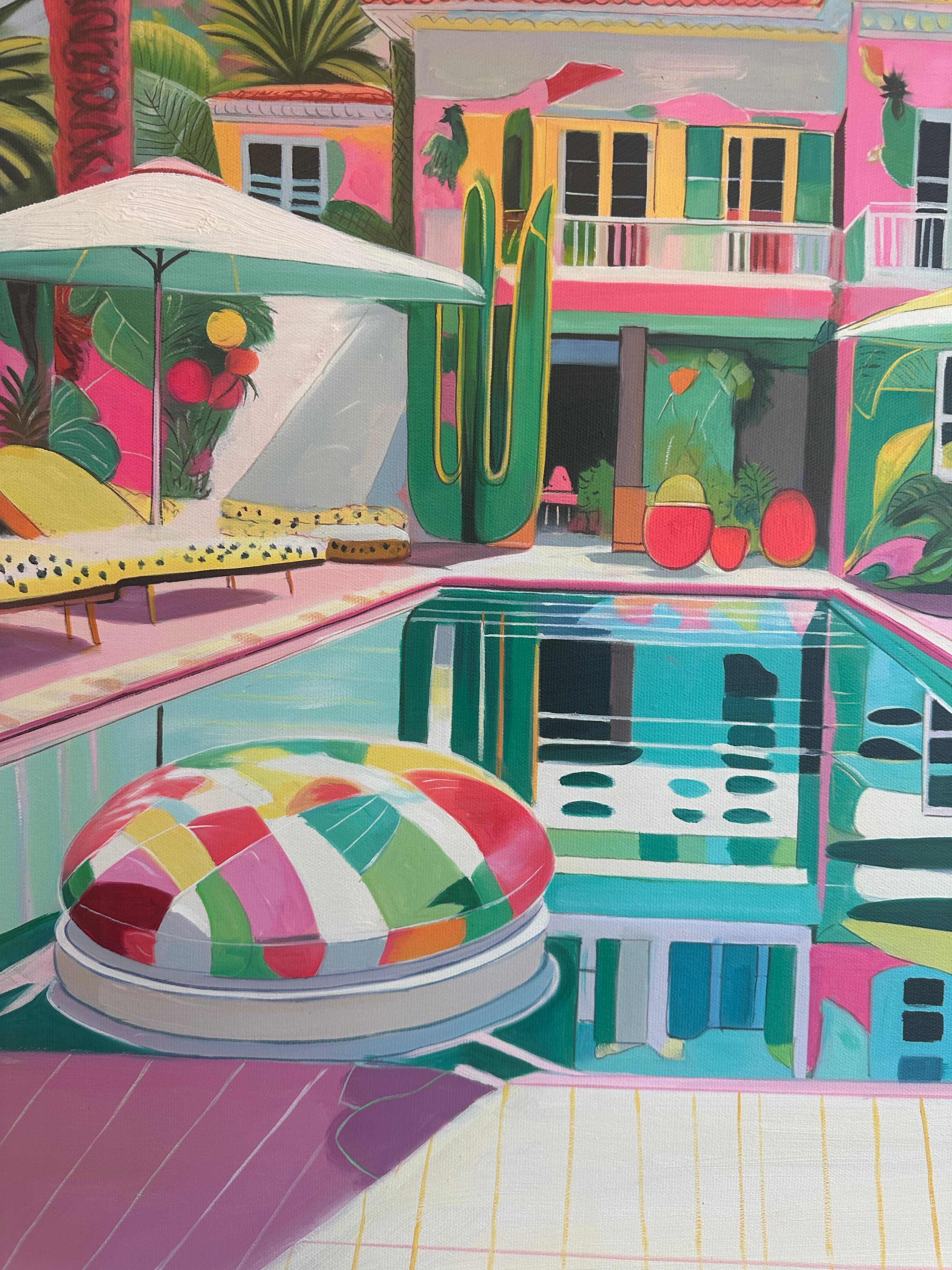 Whispers in the Waves Lilly Muth - Contemporary Architecture Villa Oil Painting 4