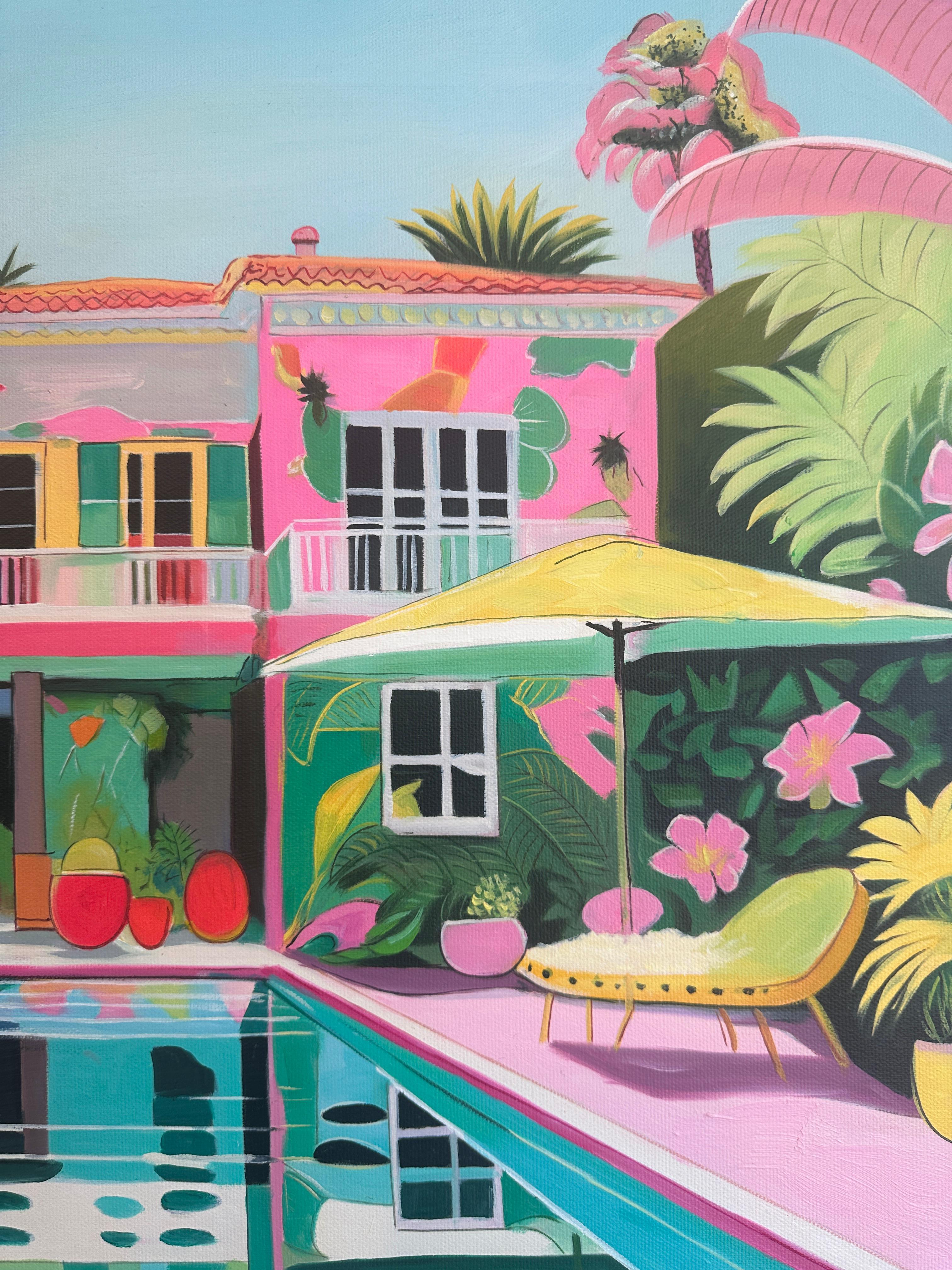 Whispers in the Waves Lilly Muth - Contemporary Architecture Villa Oil Painting 5