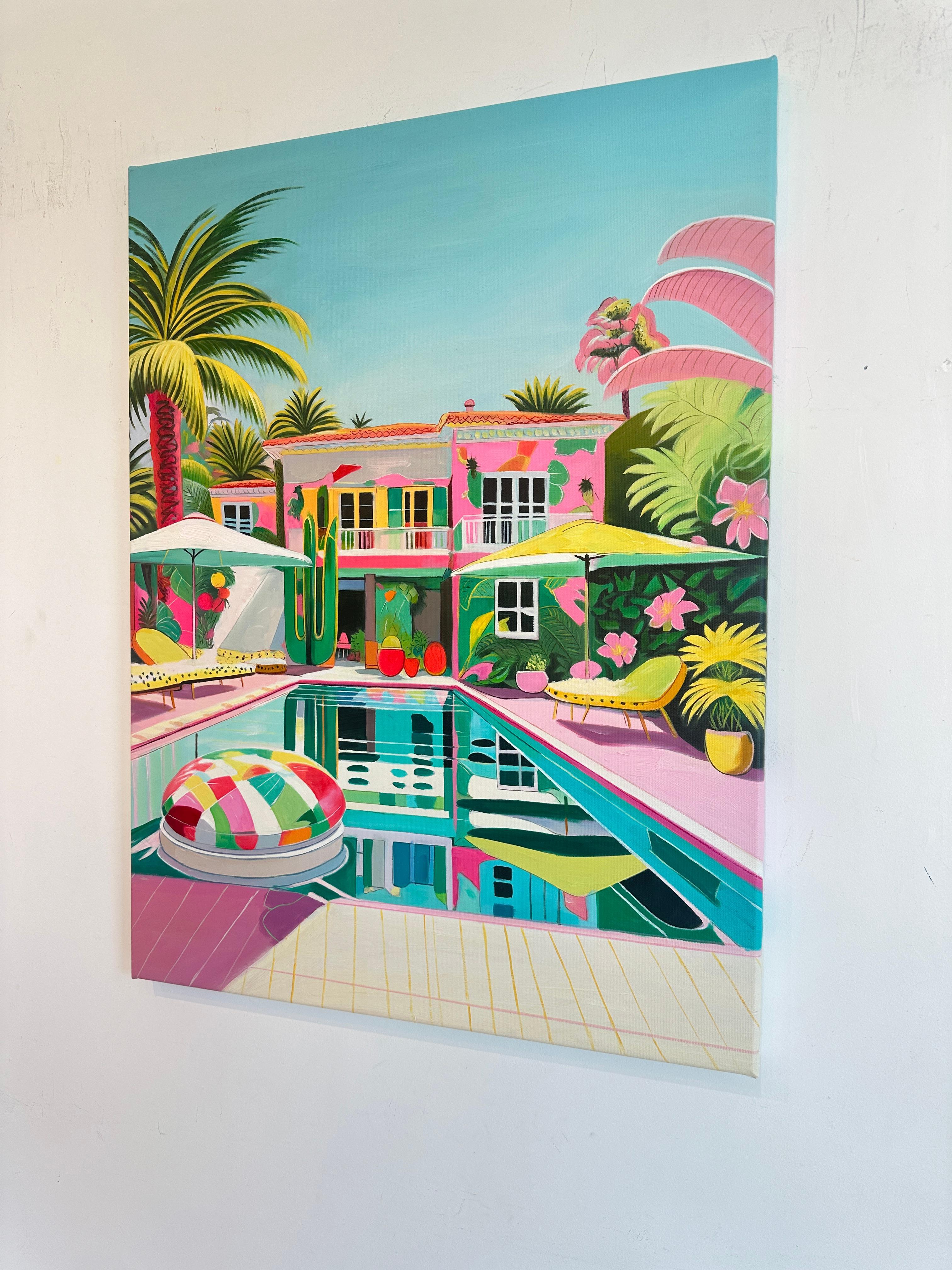 Whispers in the Waves Lilly Muth - Contemporary Architecture Villa Oil Painting 6