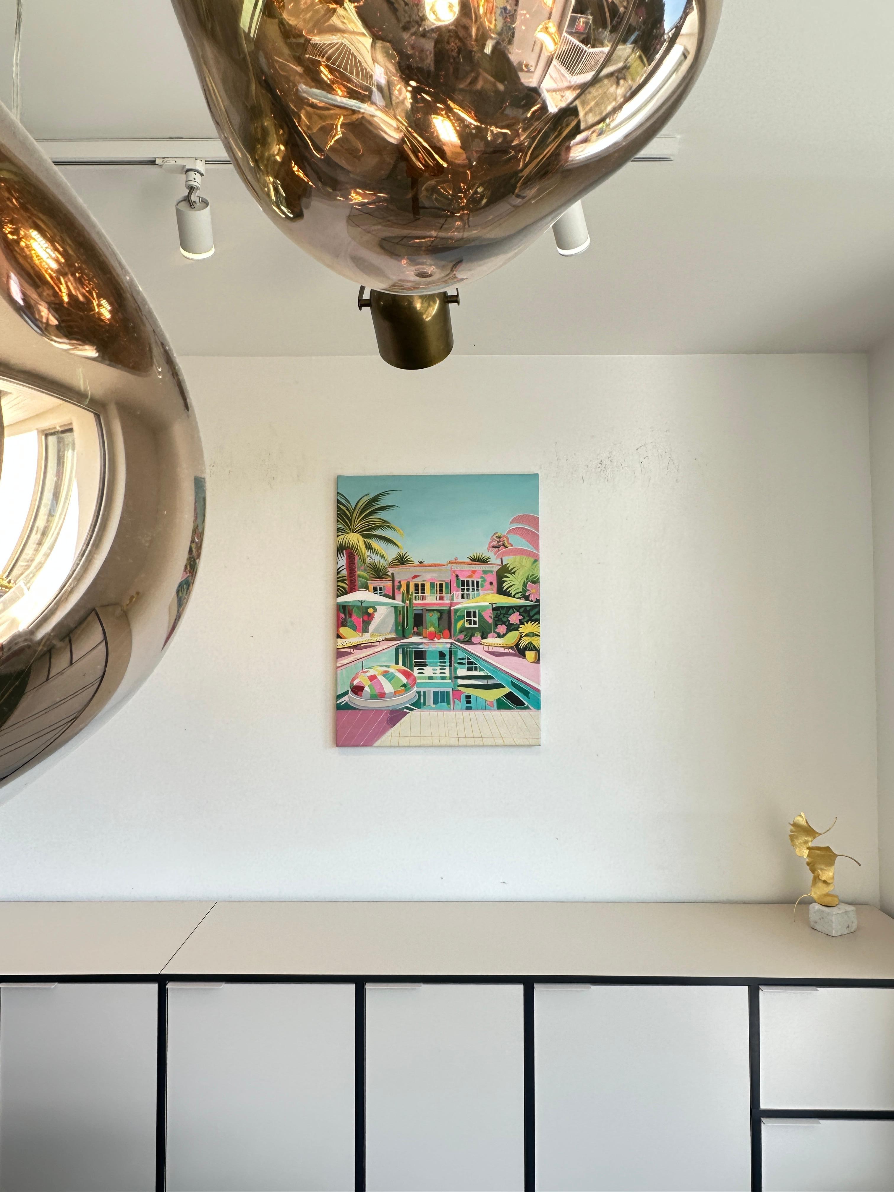 Whispers in the Waves Lilly Muth - Contemporary Architecture Villa Oil Painting 7