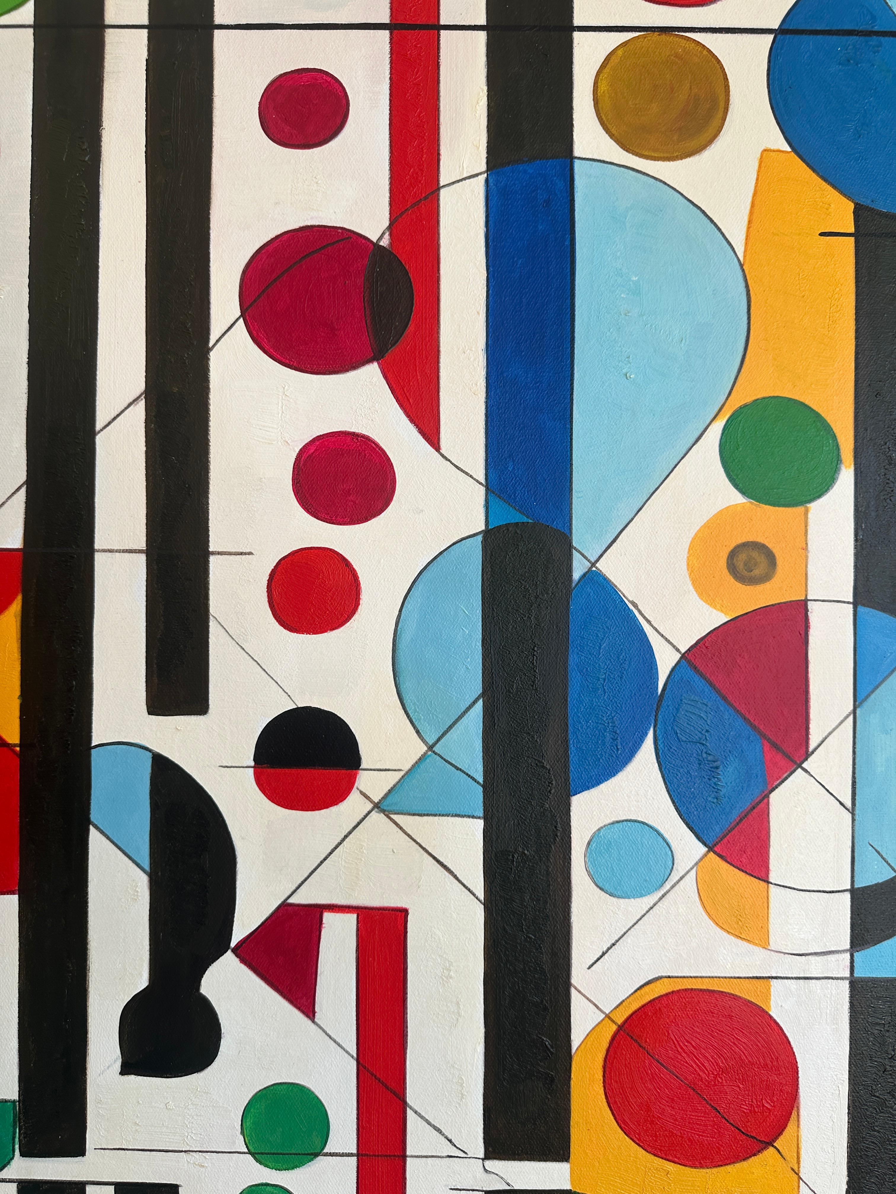 Con te trovo me stesso - Astrazione geometrica contemporanea - Pittura ad olio 7