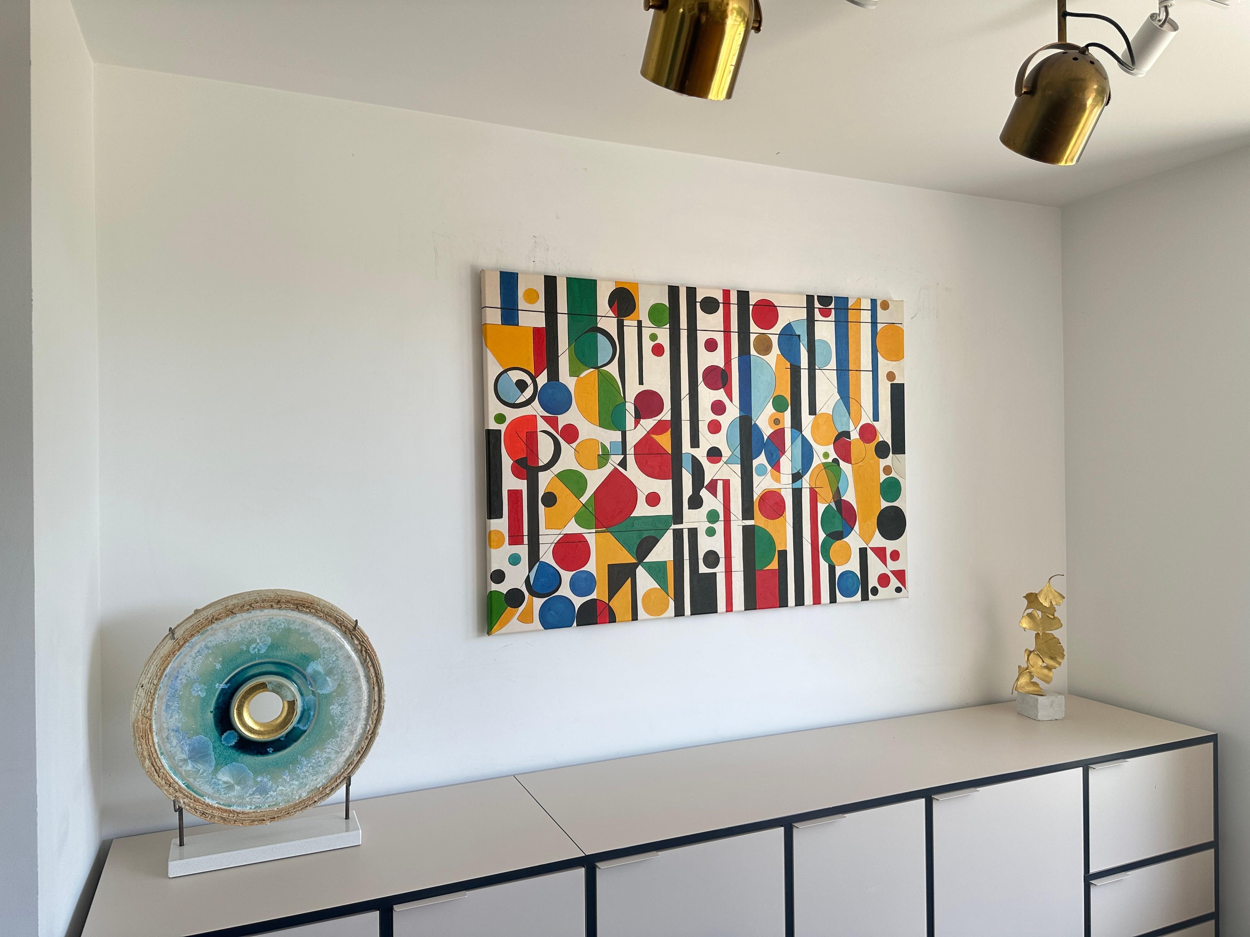 Con te trovo me stesso - Astrazione geometrica contemporanea - Pittura ad olio 8