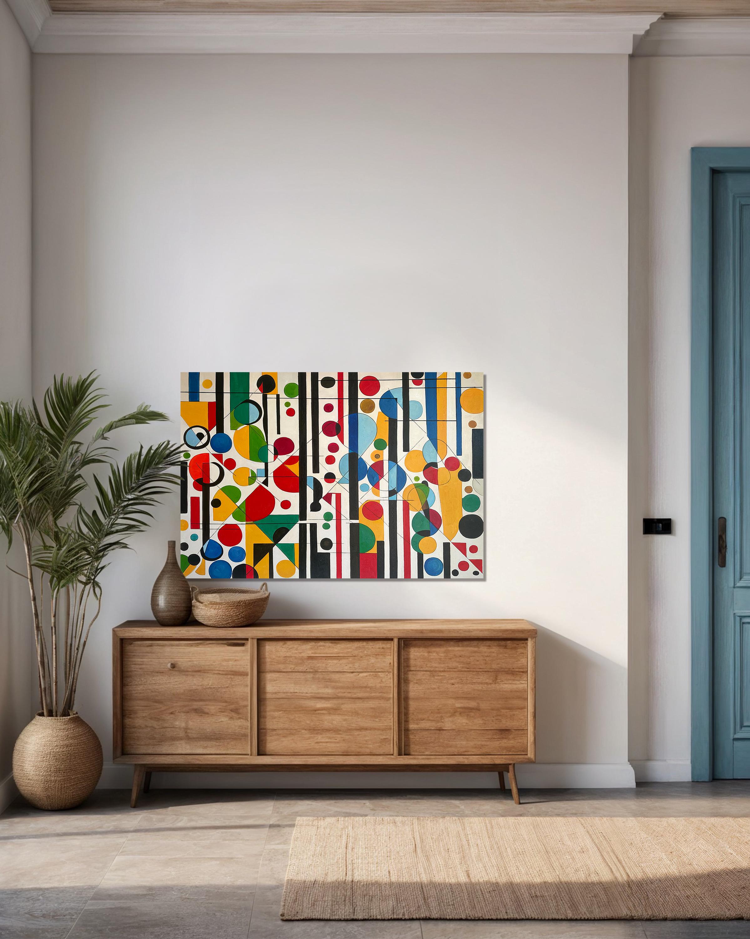 Con te trovo me stesso - Astrazione geometrica contemporanea - Pittura ad olio 9