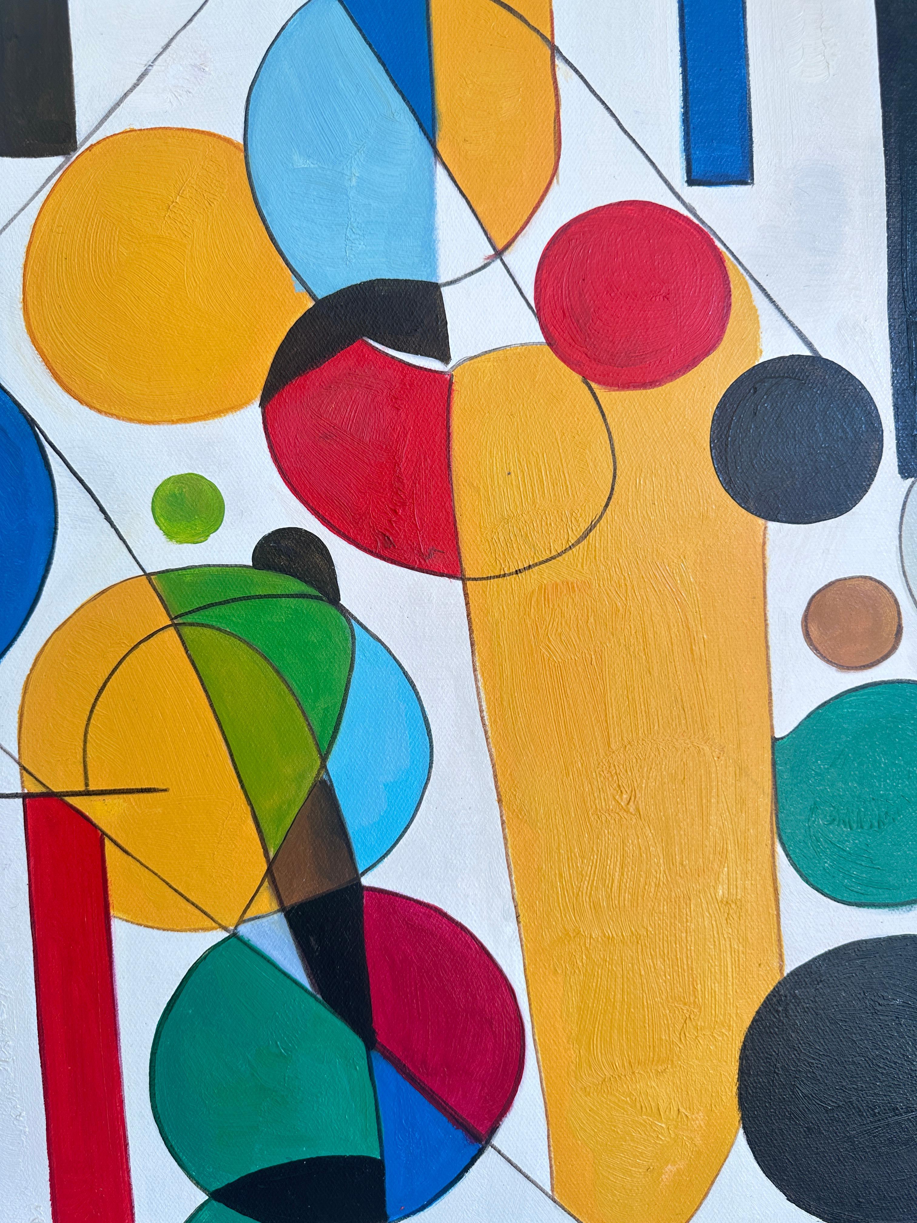 Con te trovo me stesso - Astrazione geometrica contemporanea - Pittura ad olio 10