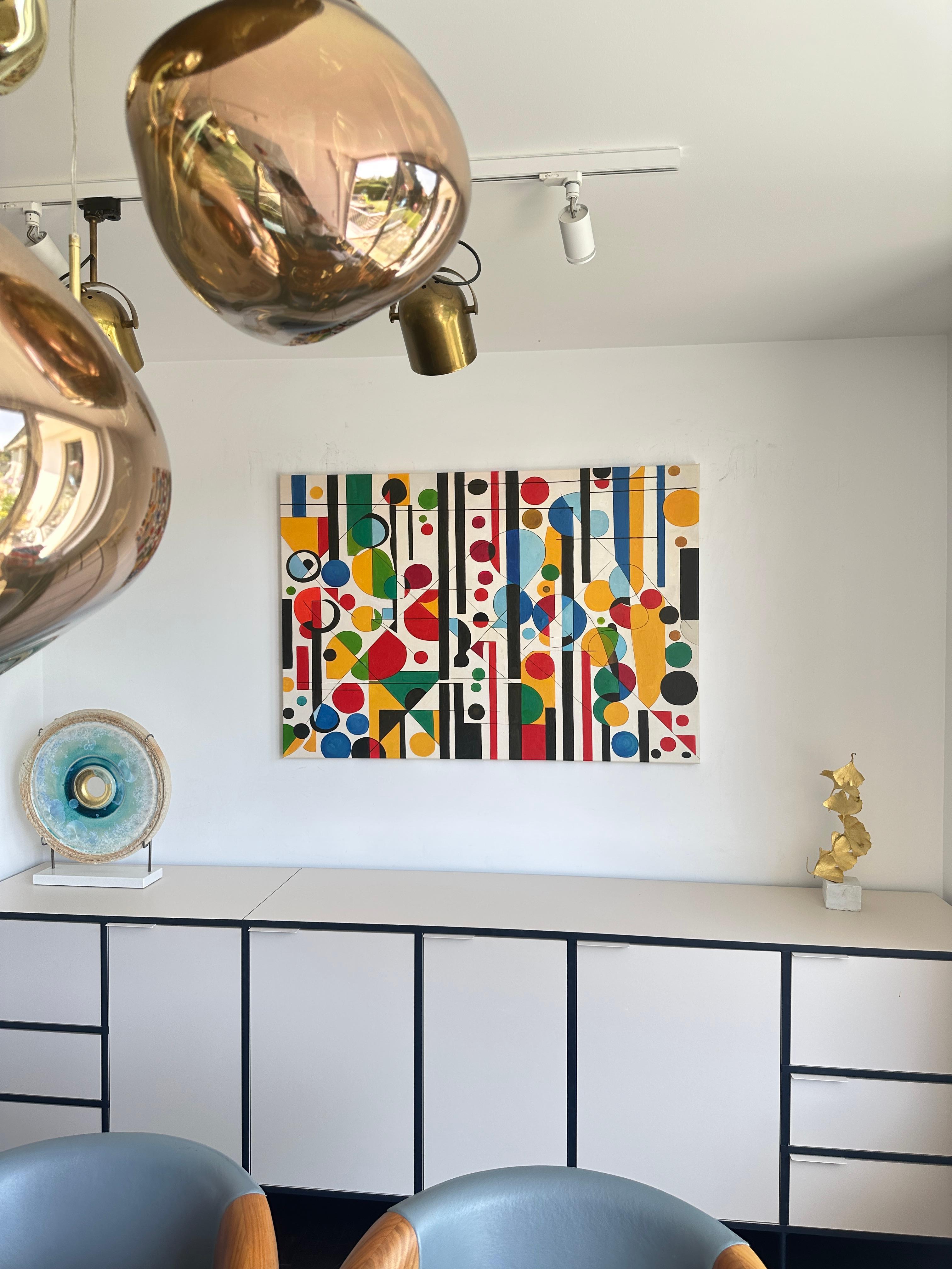 Con te trovo me stesso - Astrazione geometrica contemporanea - Pittura ad olio 11