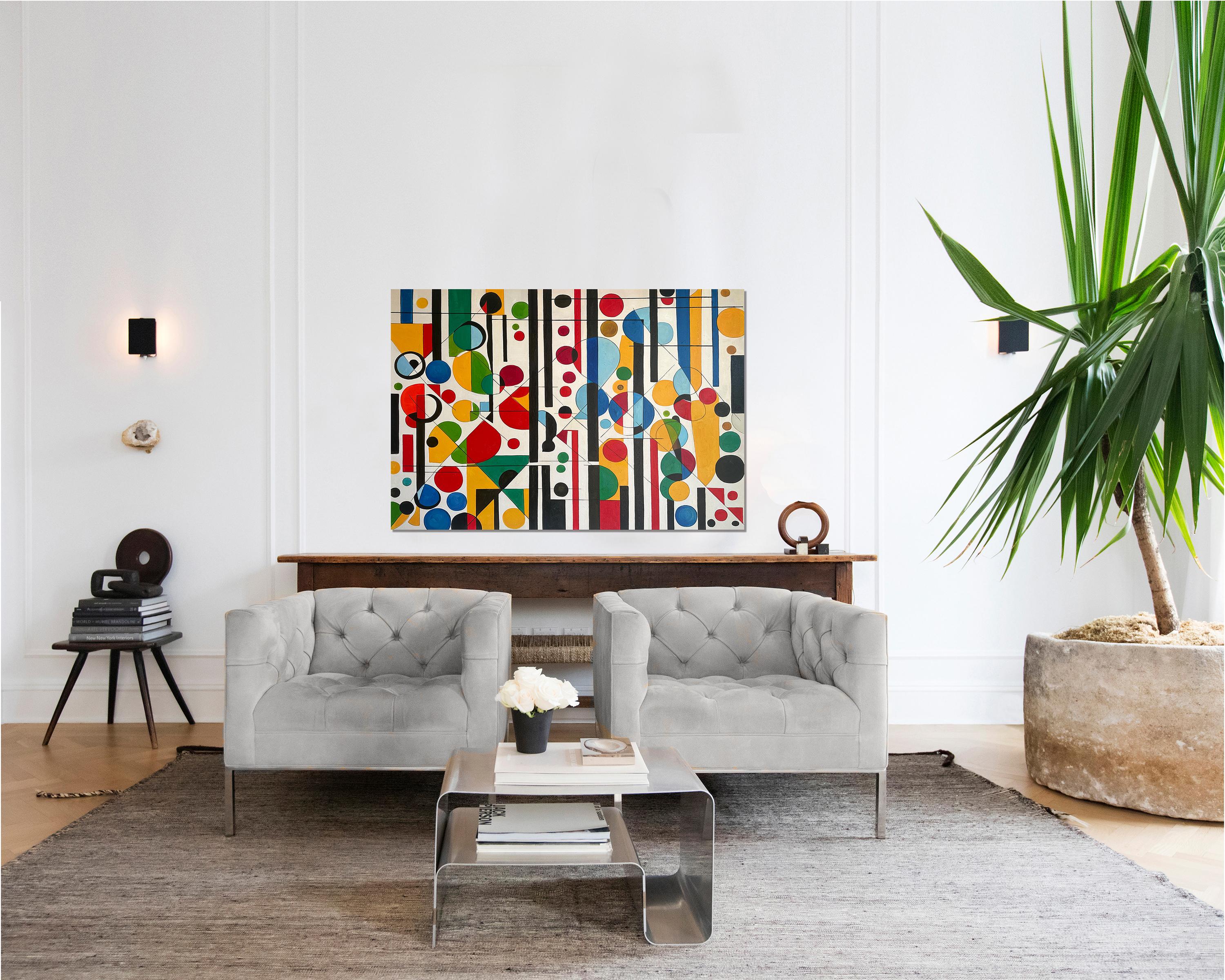Con te trovo me stesso - Astrazione geometrica contemporanea - Pittura ad olio 12