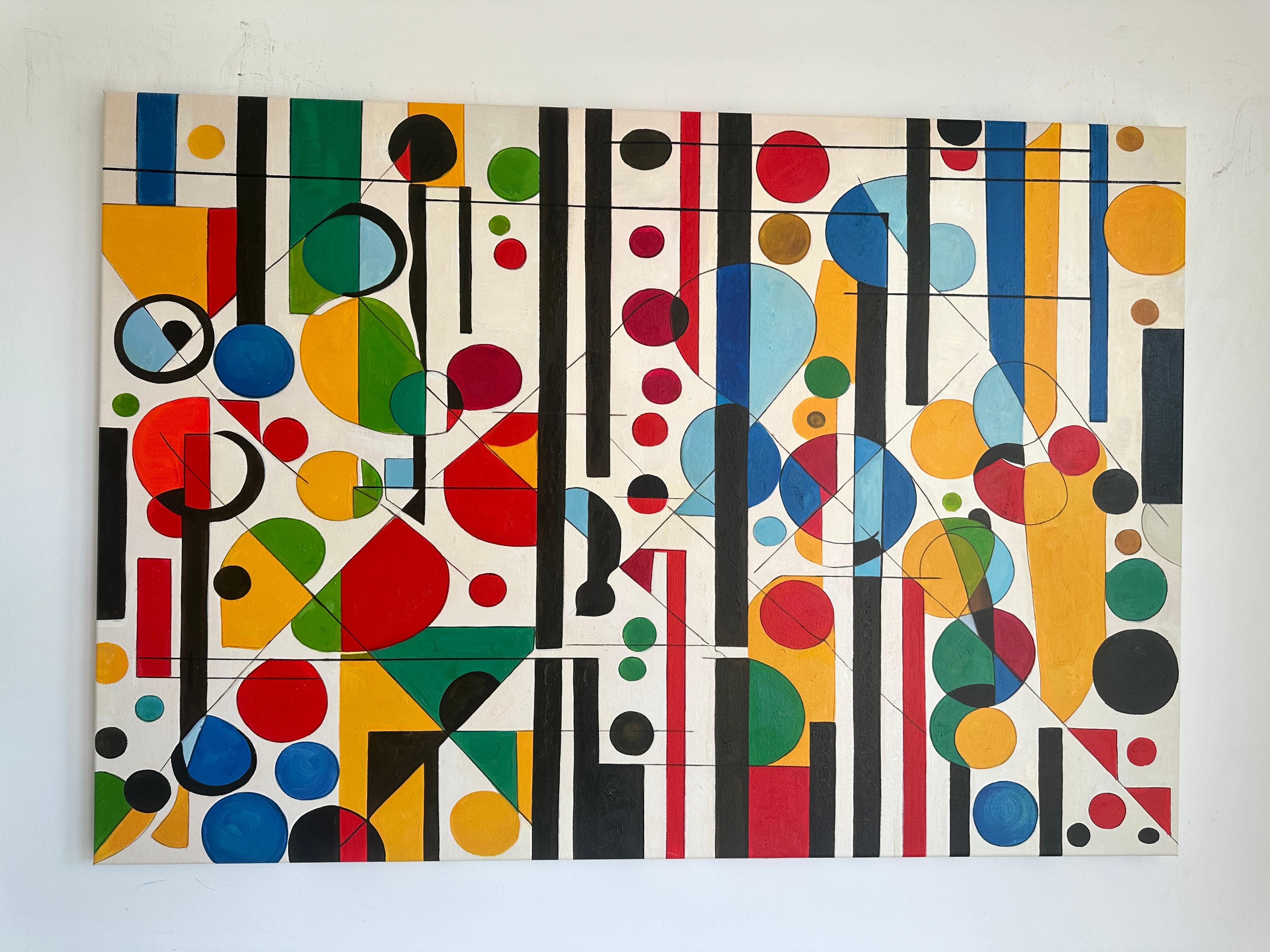 Con te trovo me stesso - Astrazione geometrica contemporanea - Pittura ad olio - Painting Astrattismo geometrico di Lilly Muth
