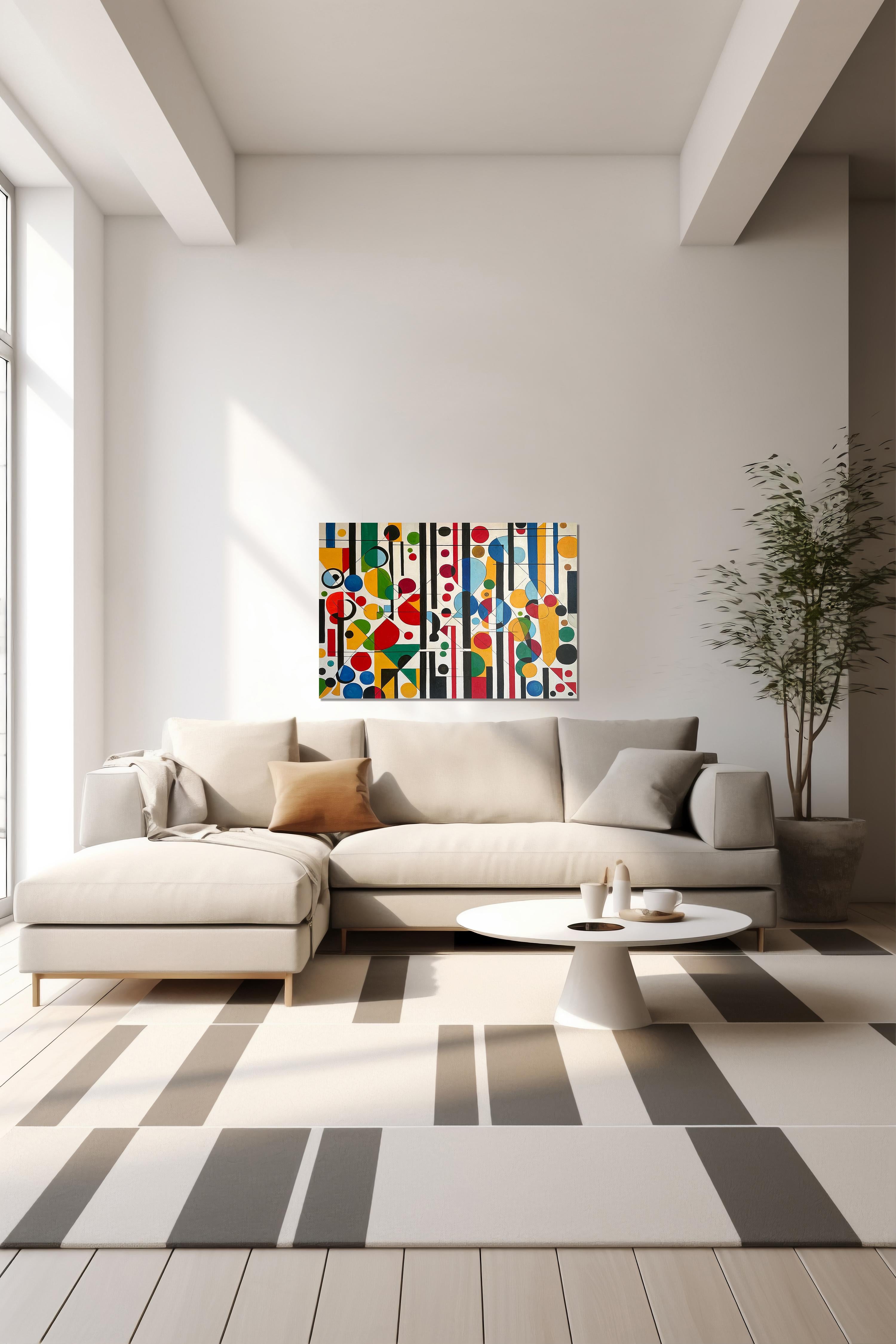 Con te trovo me stesso - Astrazione geometrica contemporanea - Pittura ad olio 1
