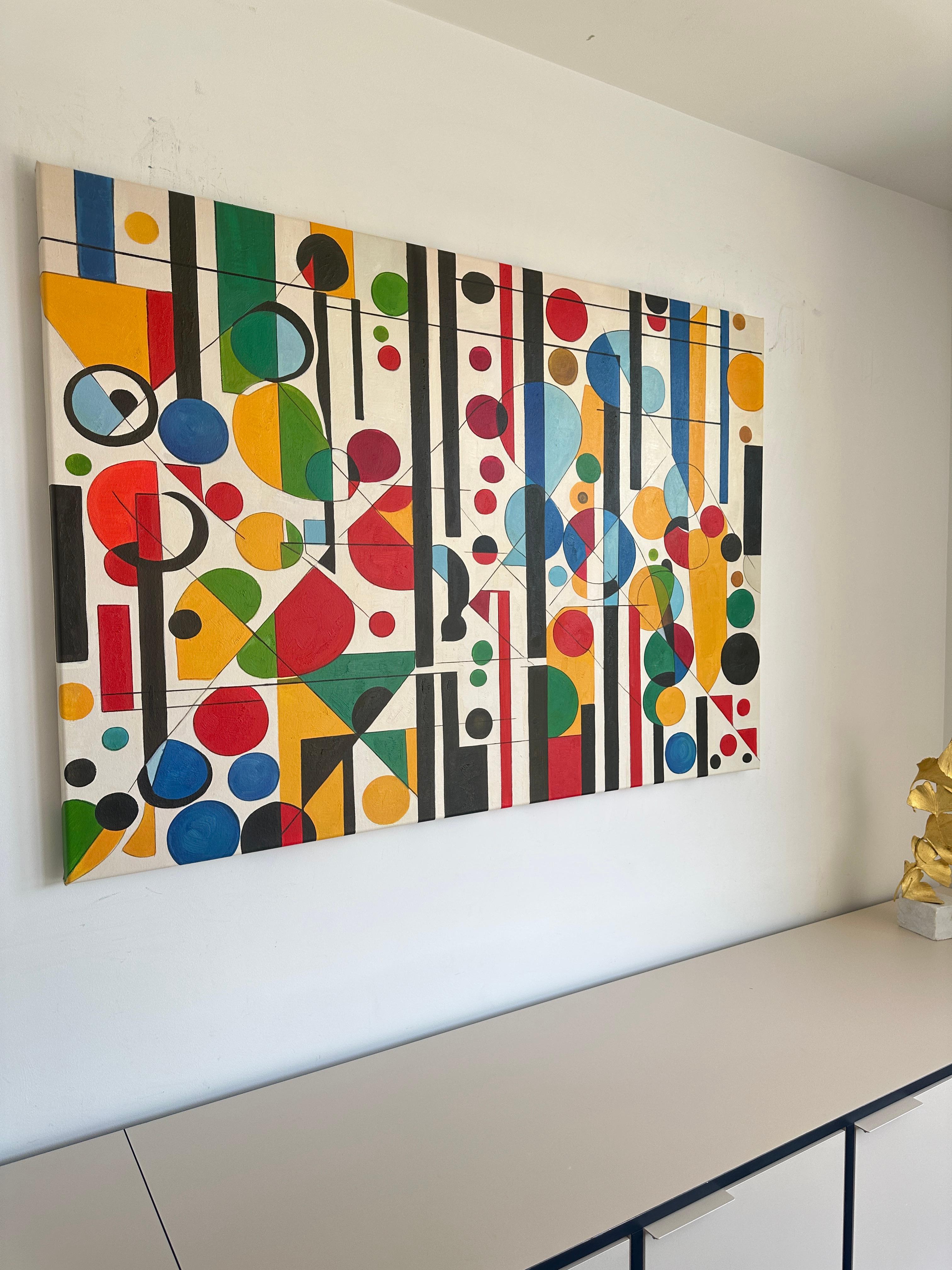 Con te trovo me stesso - Astrazione geometrica contemporanea - Pittura ad olio 2
