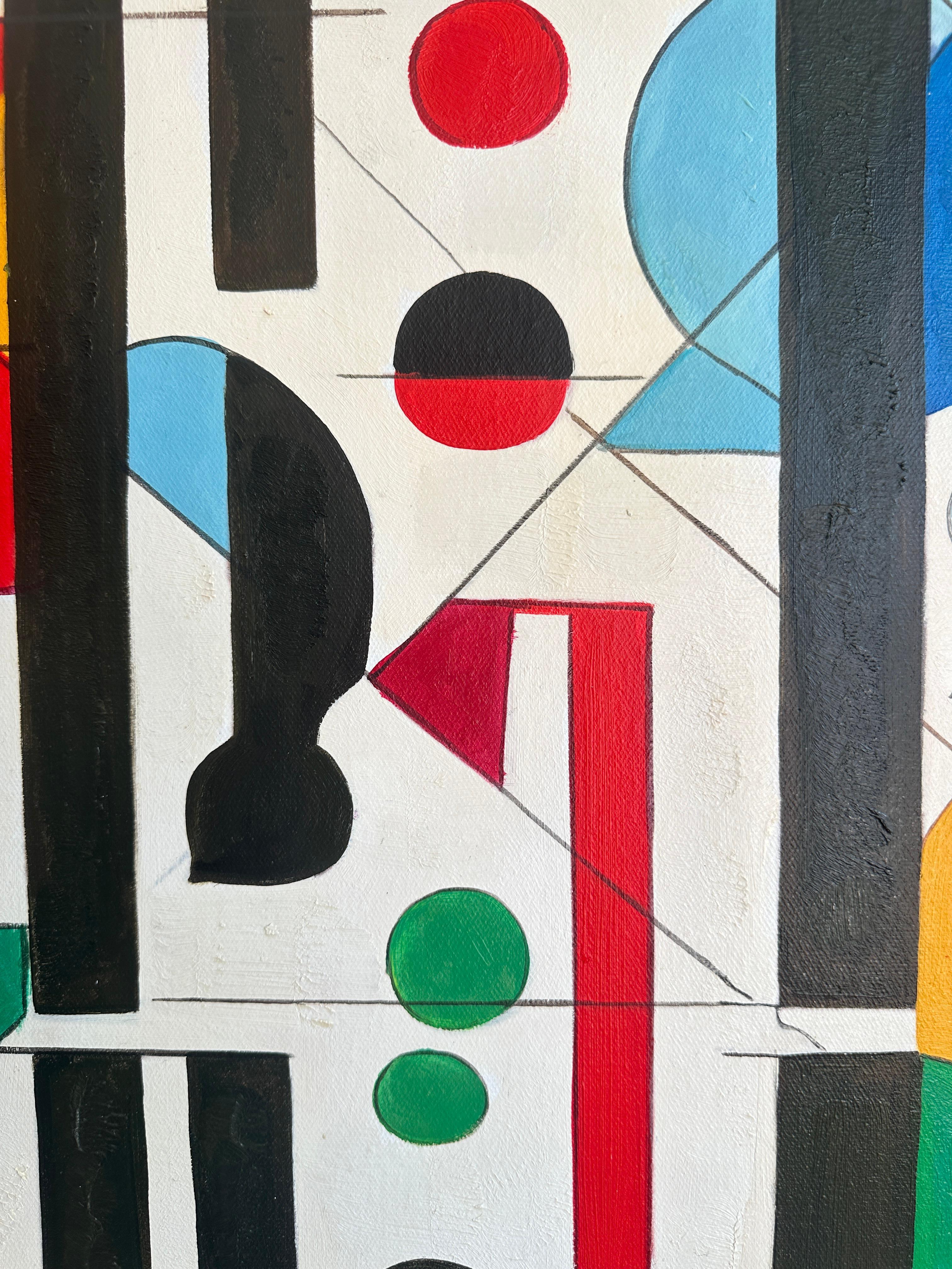 Con te trovo me stesso - Astrazione geometrica contemporanea - Pittura ad olio 3
