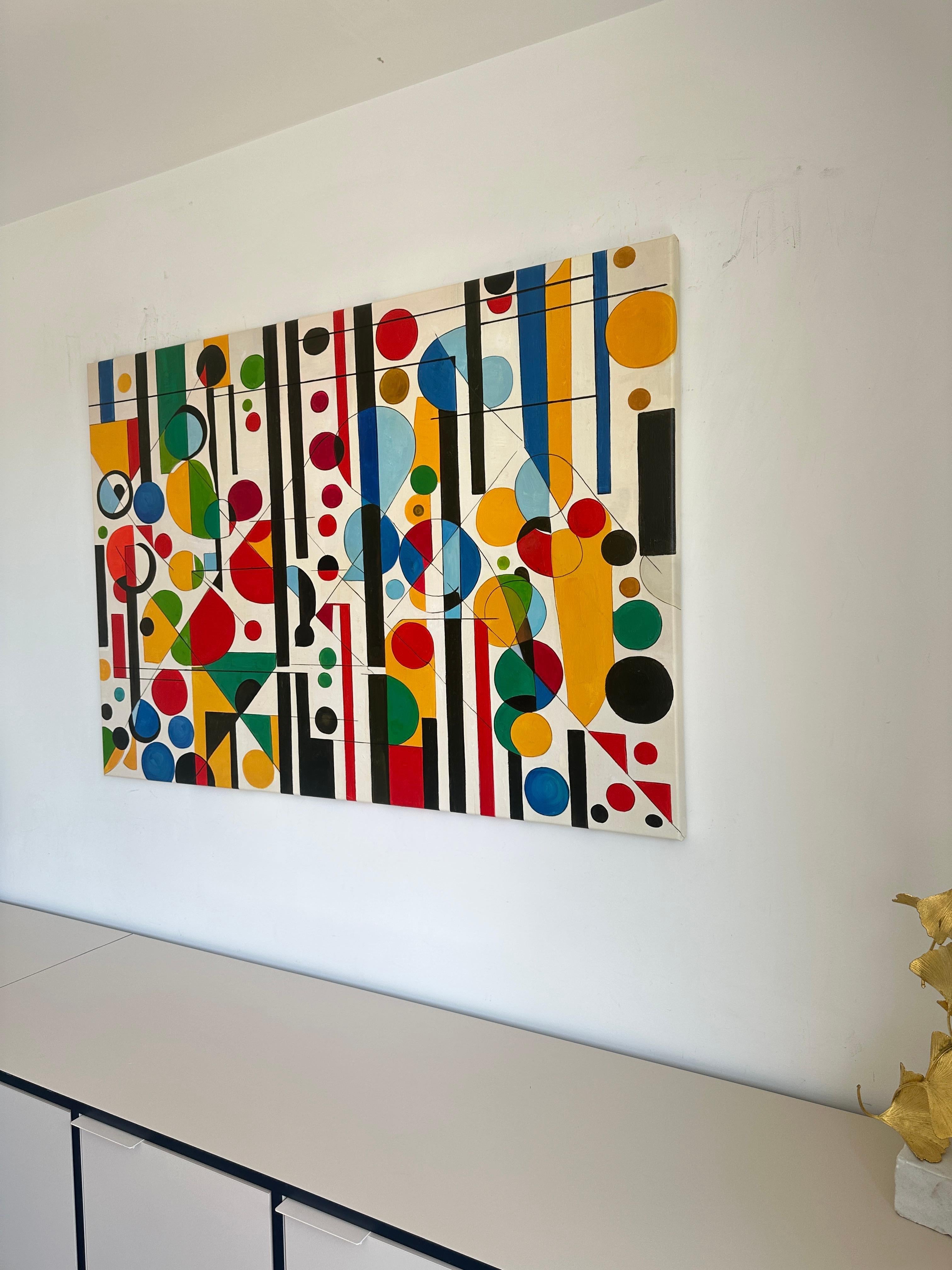 Con te trovo me stesso - Astrazione geometrica contemporanea - Pittura ad olio 4