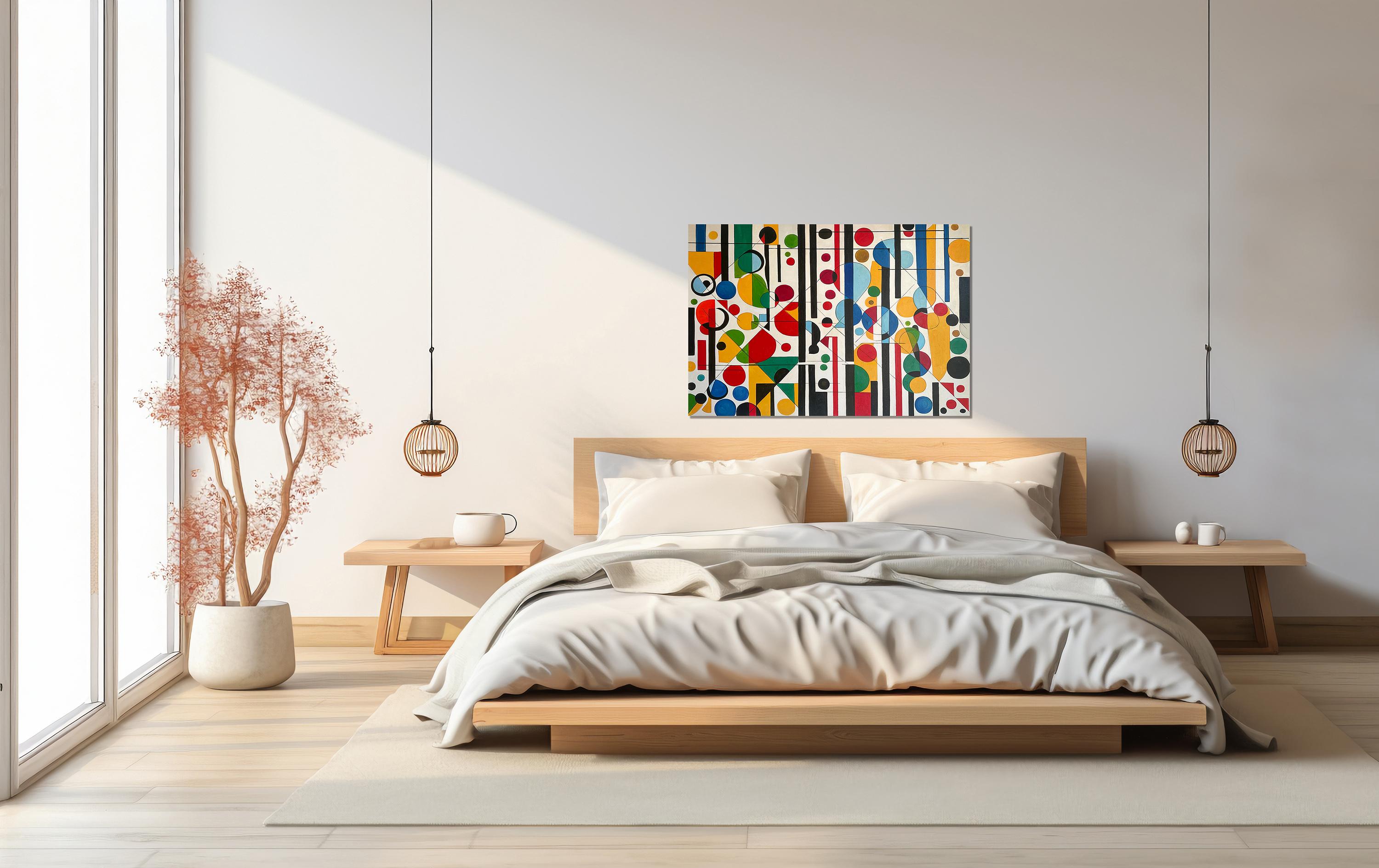 Con te trovo me stesso - Astrazione geometrica contemporanea - Pittura ad olio 6