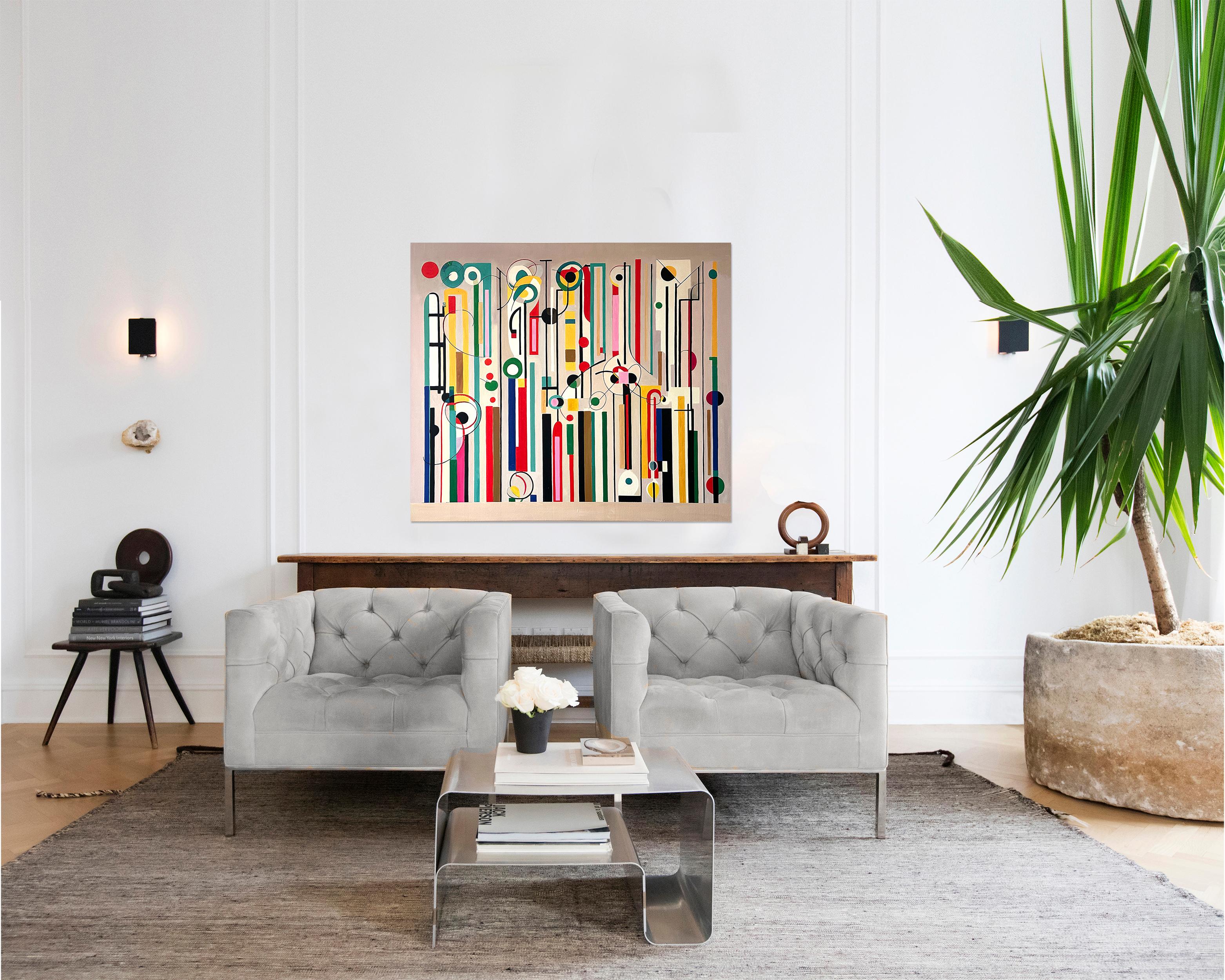 You are my other Half - Contemporary geometric abstraction - Oil Painting For Sale 9