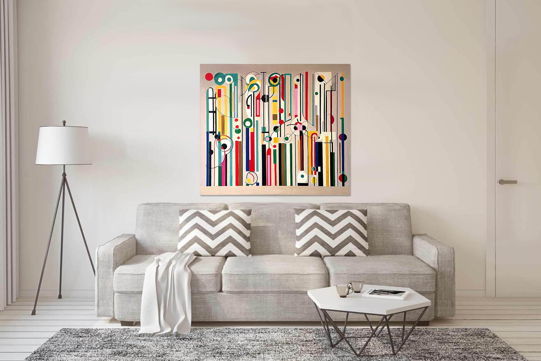 You are my other Half - Contemporary geometric abstraction - Oil Painting For Sale 2